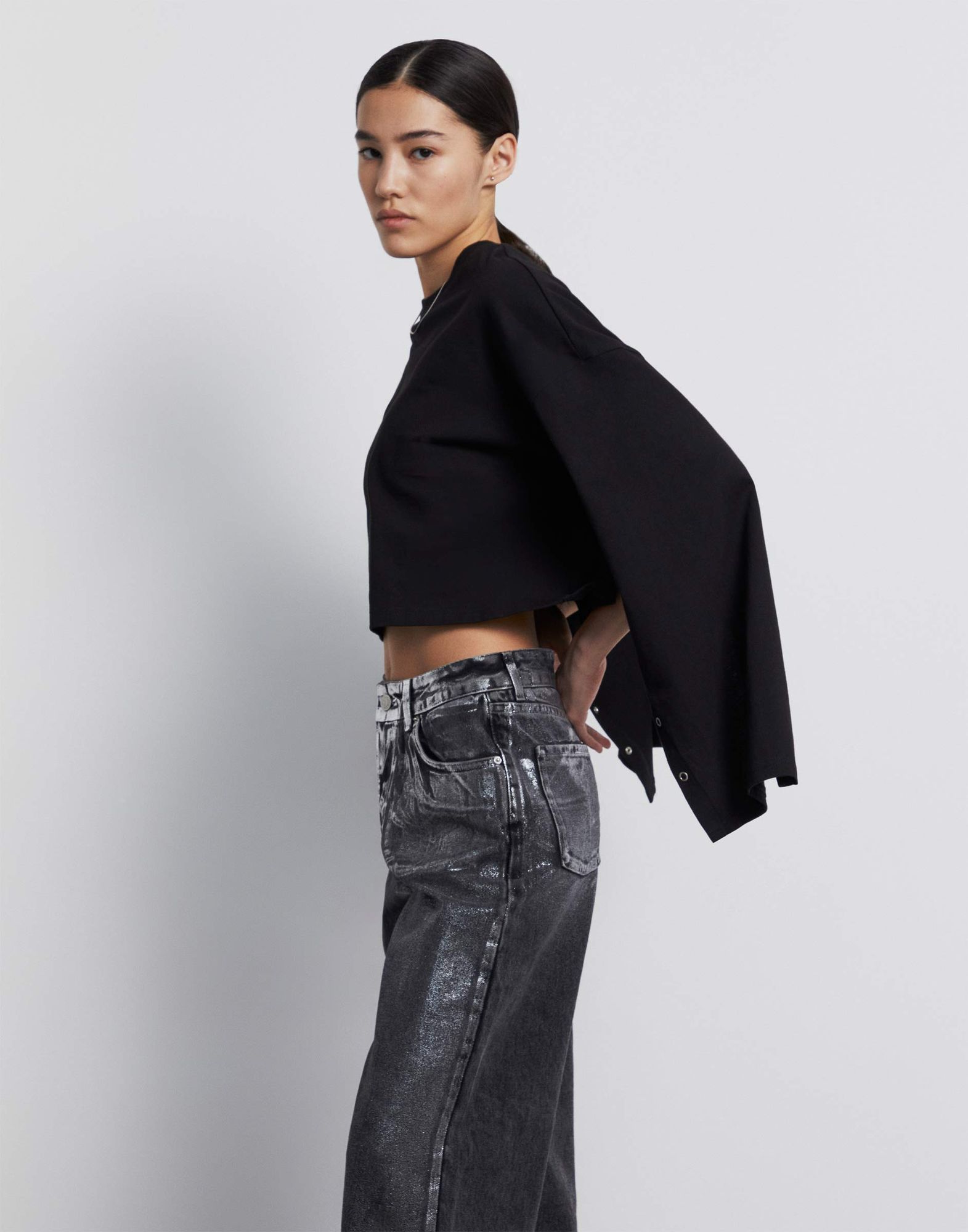 Лонгслив oversize с рукавами на кнопках GKT022102-2 купить по цене от ...