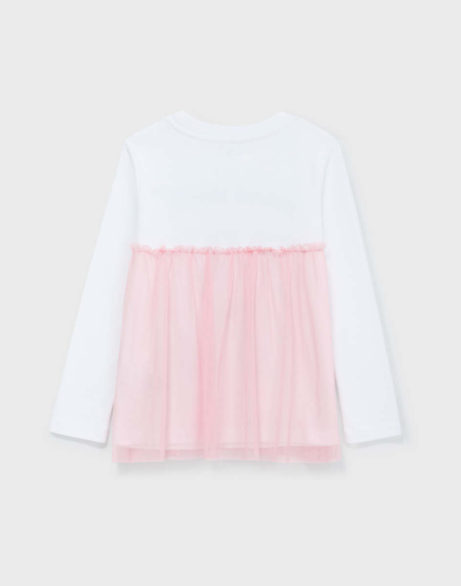 Лонгслив с оборкой и принтом Hello Kitty для девочки GKT028183-1