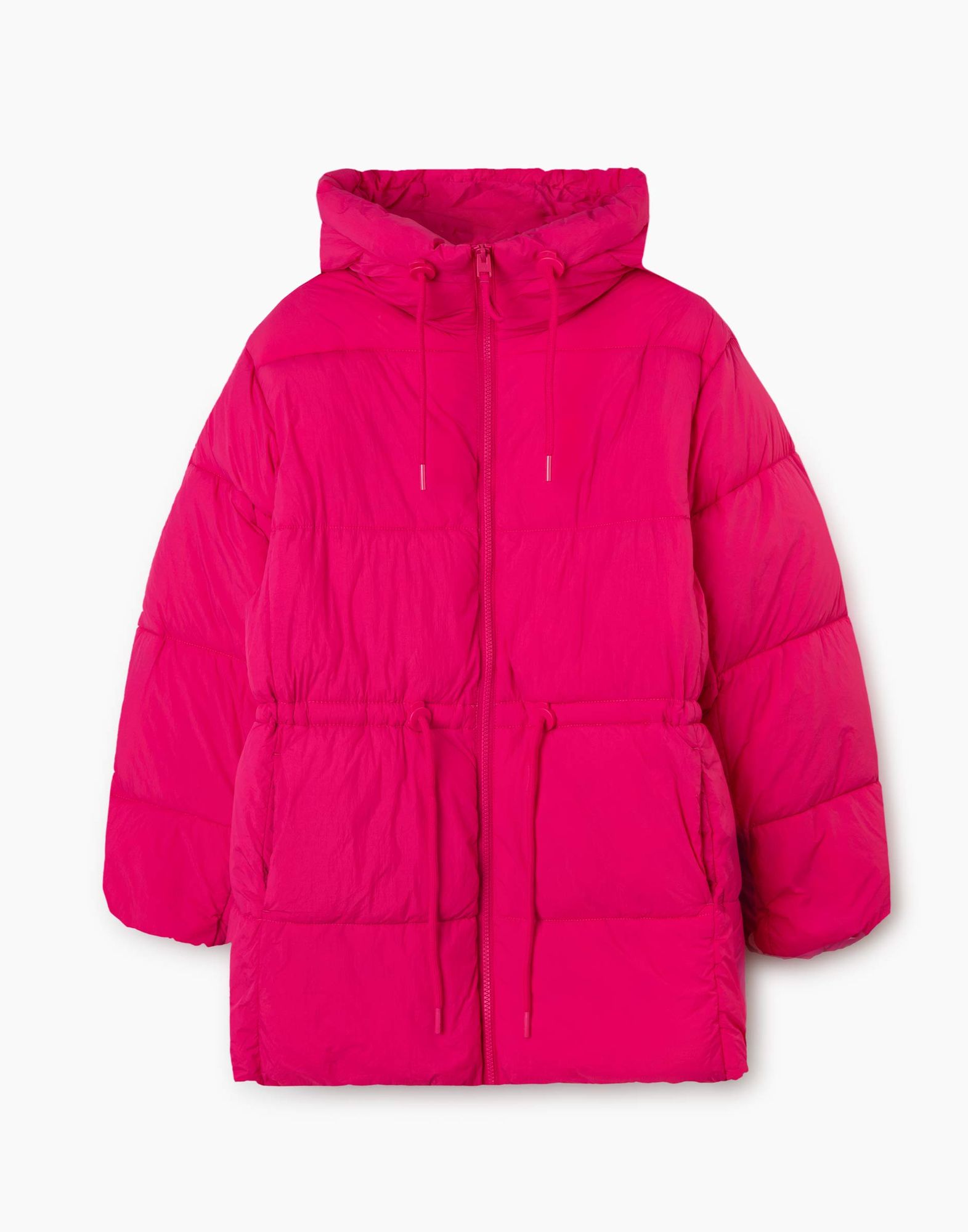 Малиновая утеплённая куртка с синтепухом для девочки-2