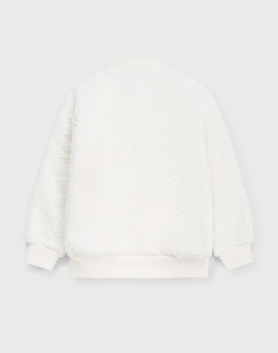 Молочная куртка-бомбер с вышивкой для девочки GFU000028-1