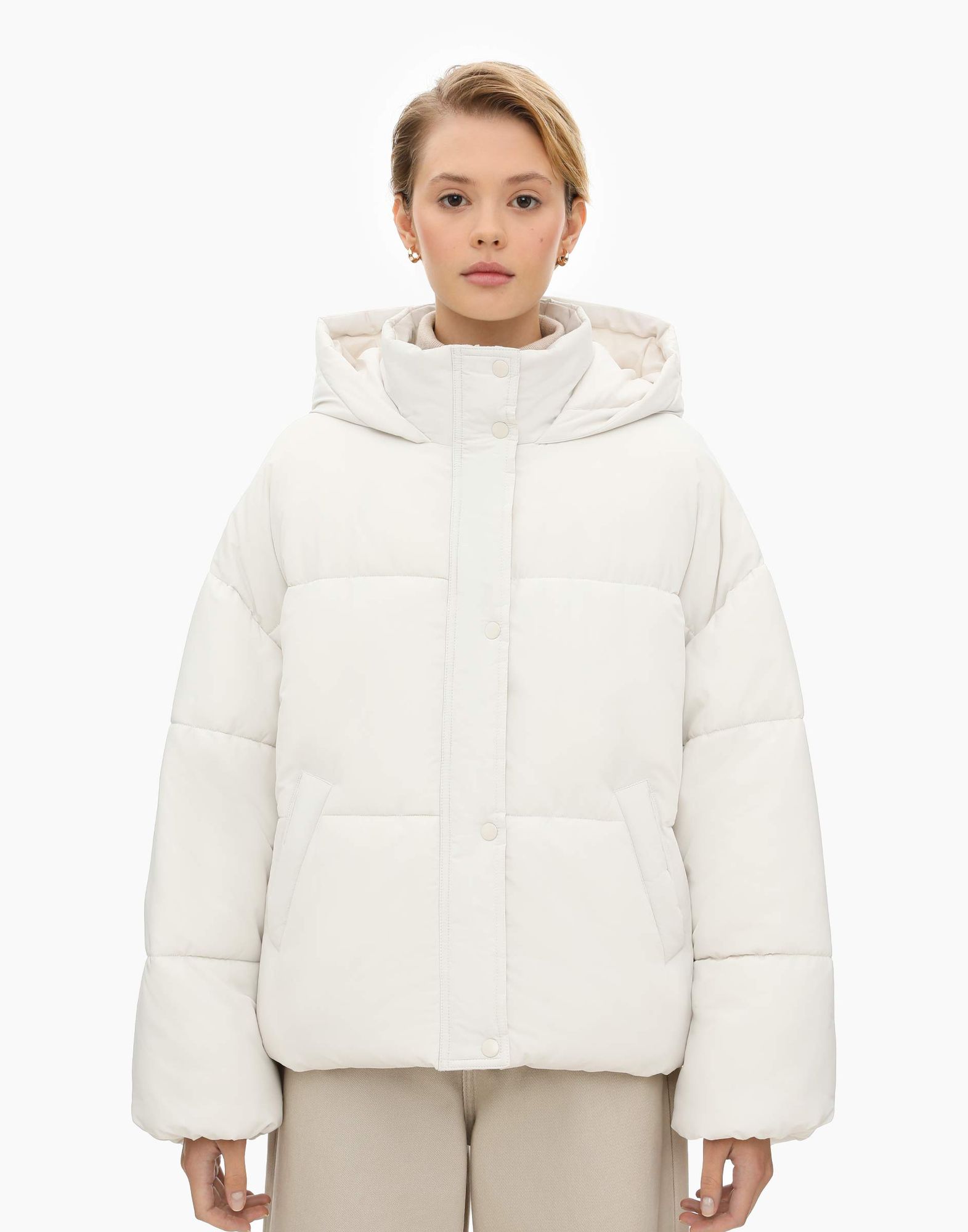 Молочная куртка oversize с синтепухом-1