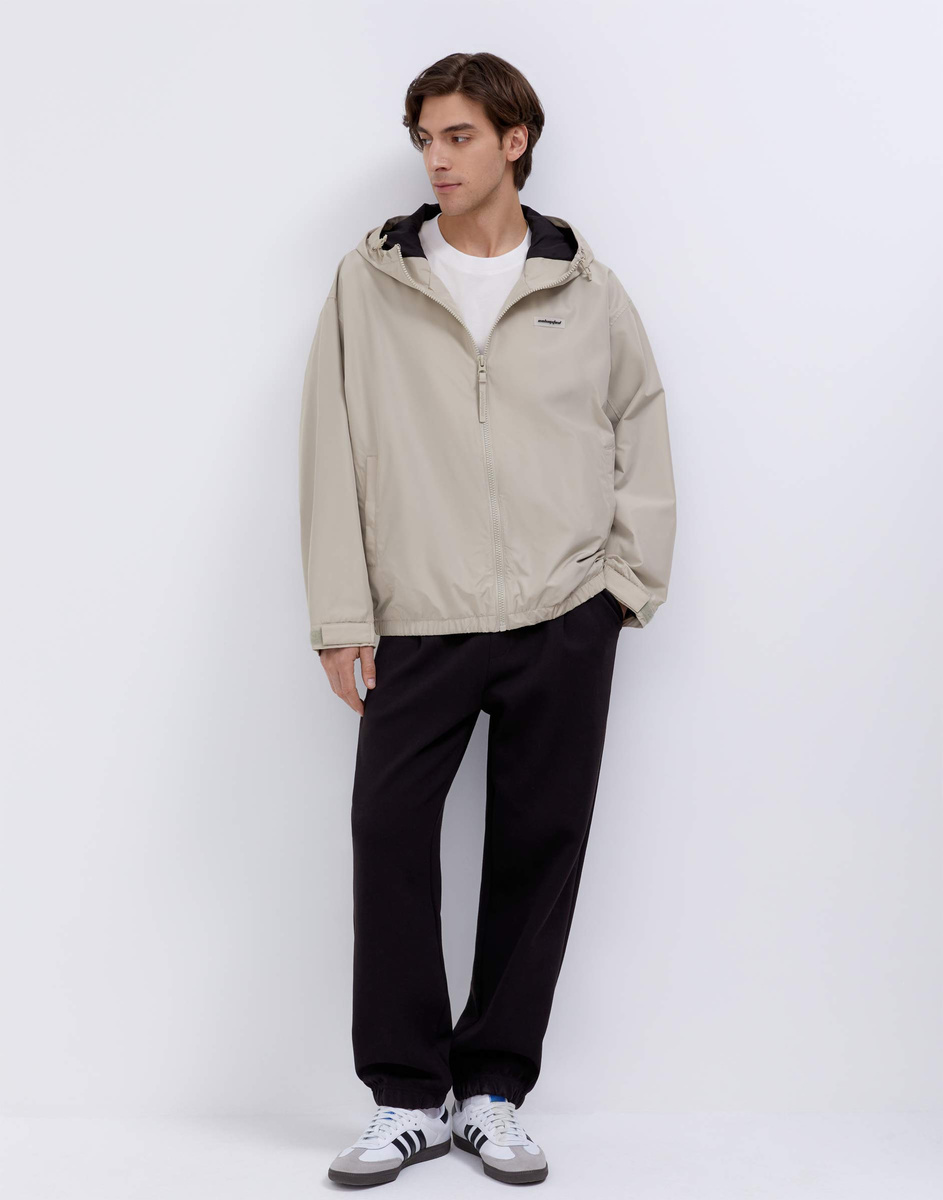 Молочная куртка-ветровка с патчем BOW002209-2 размер M