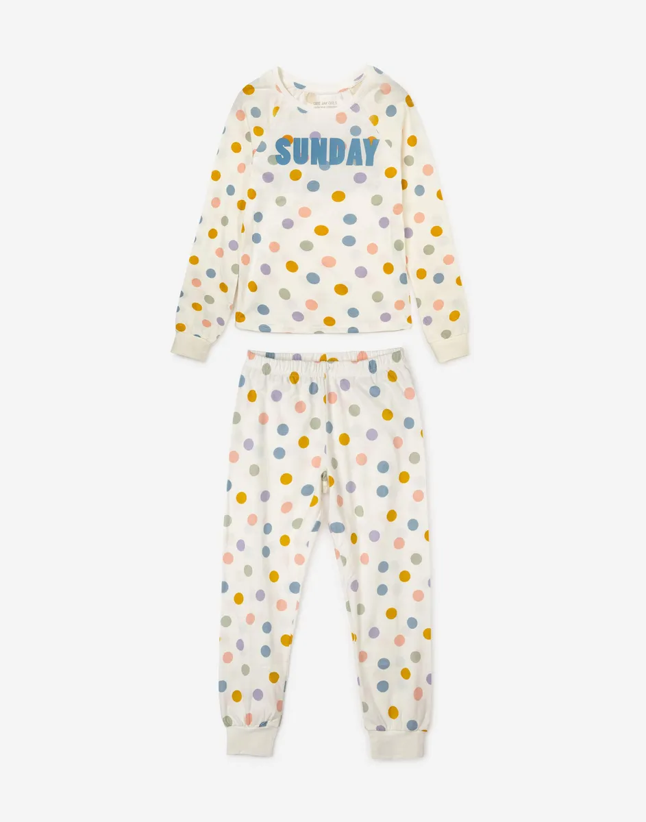 Молочная пижама в горох для девочки GSL000107-1 купить по цене от 299 ...