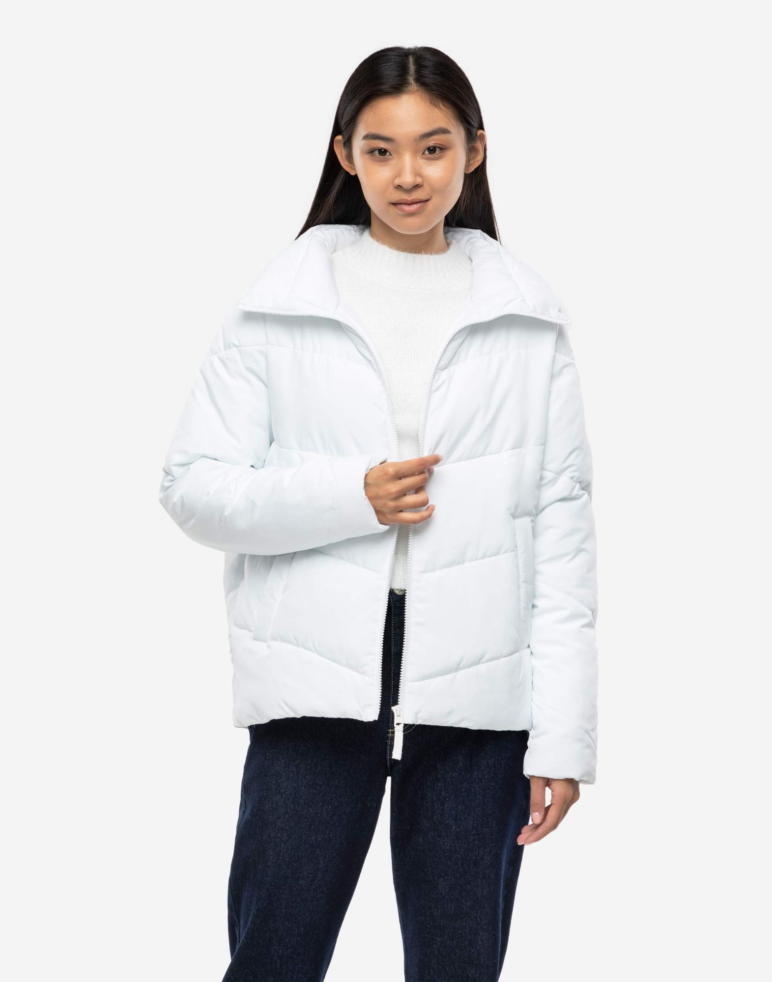 Молочная утепленная куртка oversize-0