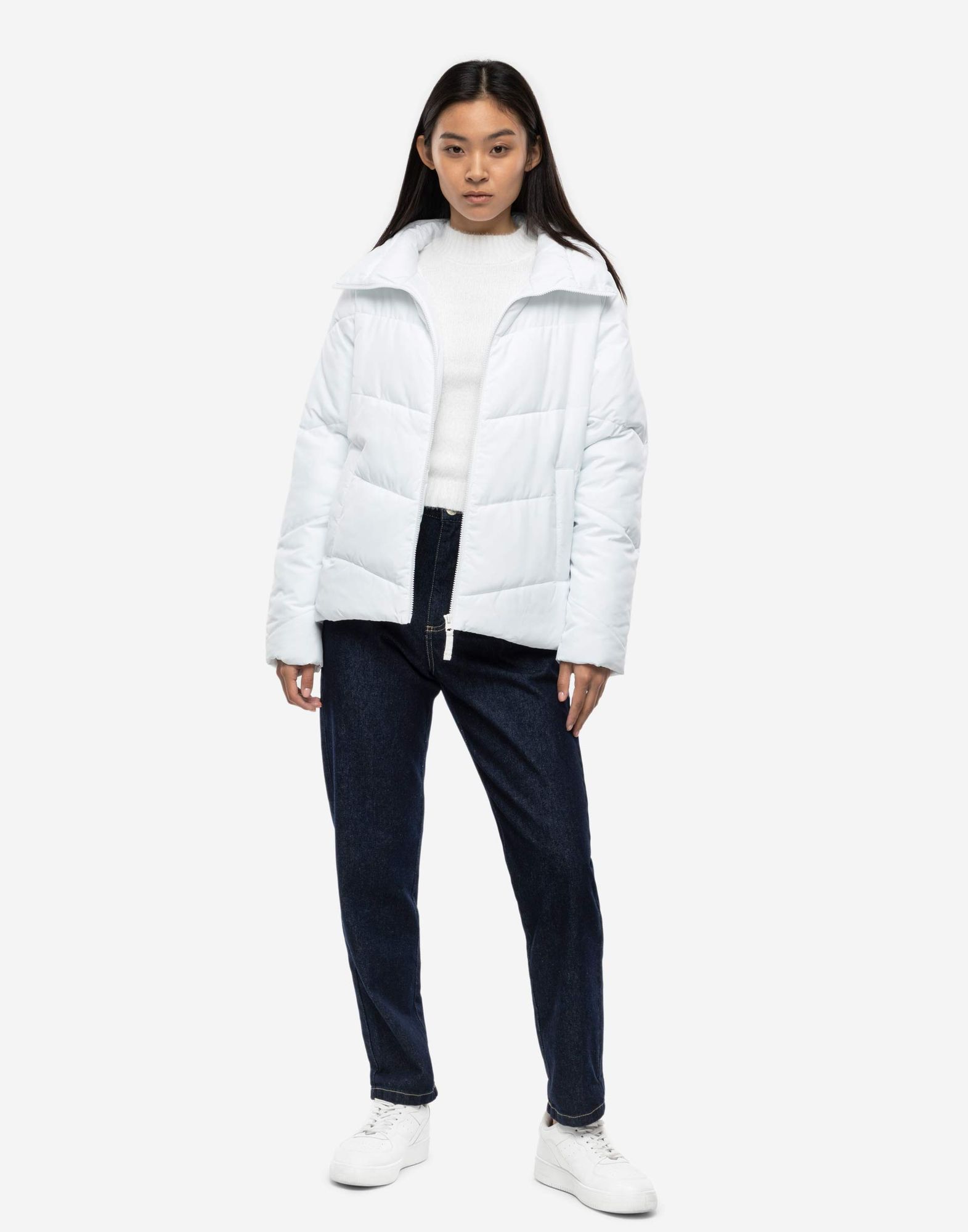 Молочная утепленная куртка oversize-2