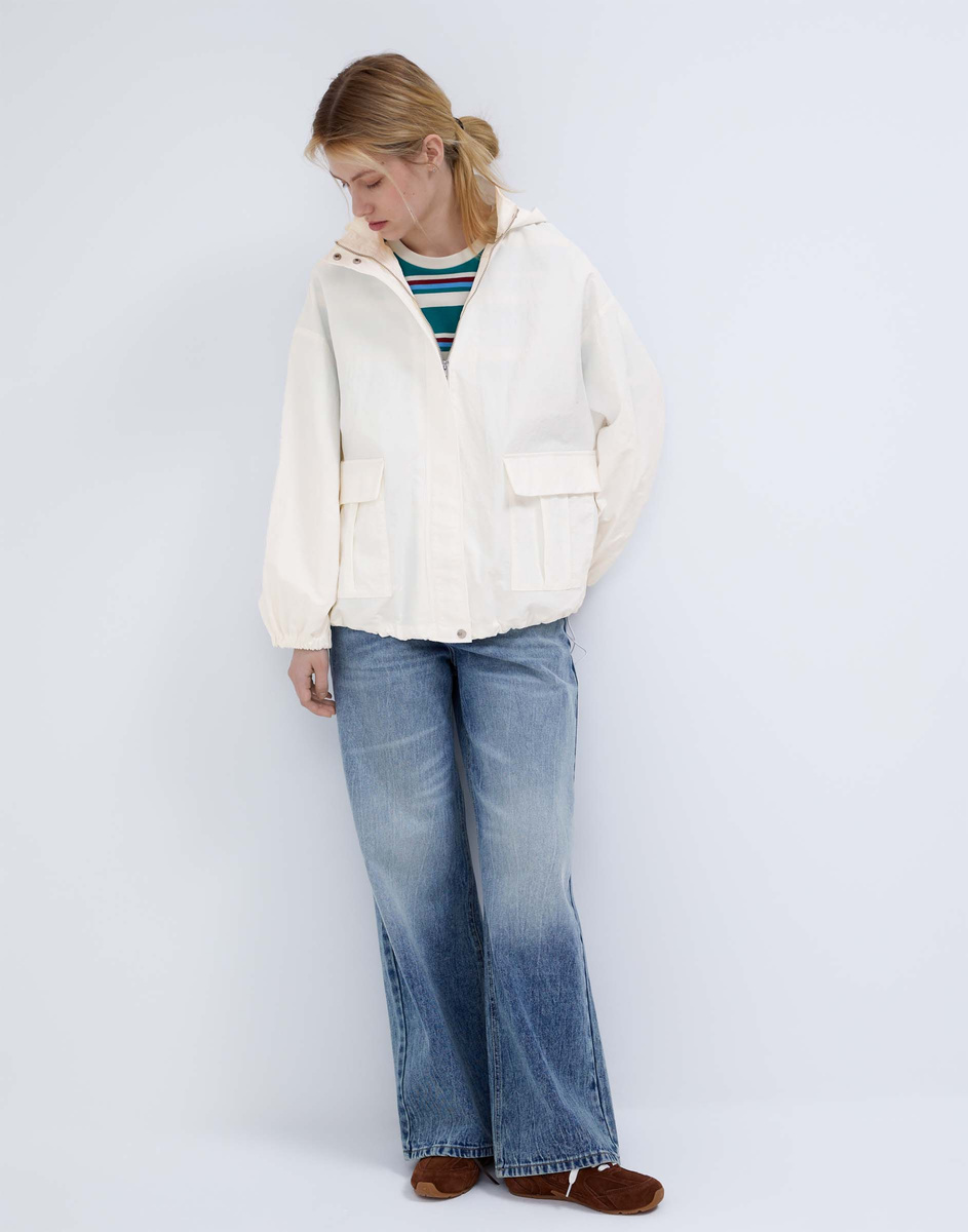 VONVONGIRL④ 1本 Молочная ветровка oversize GOW003772-1 размер S-M