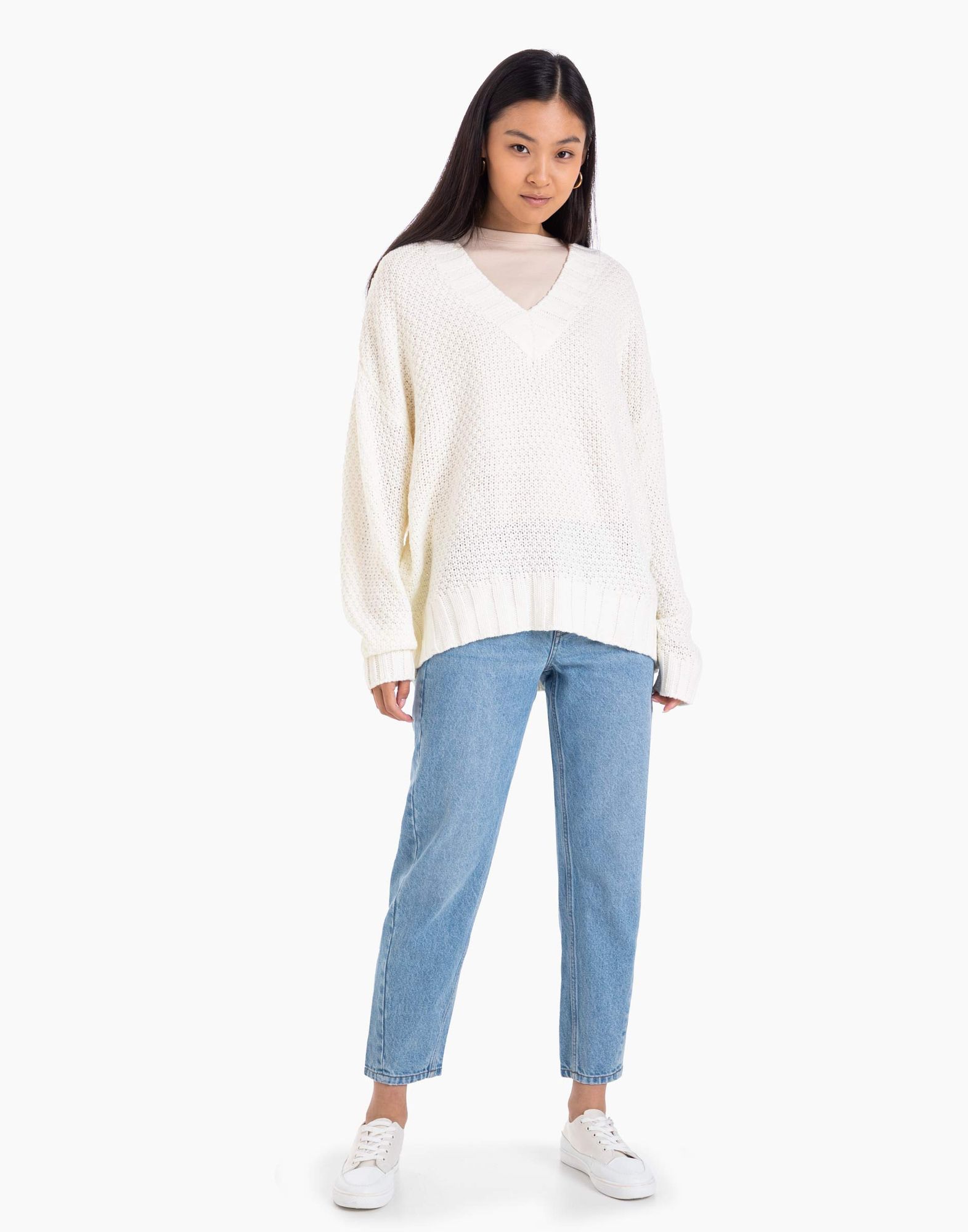 Молочный пуловер oversize-2