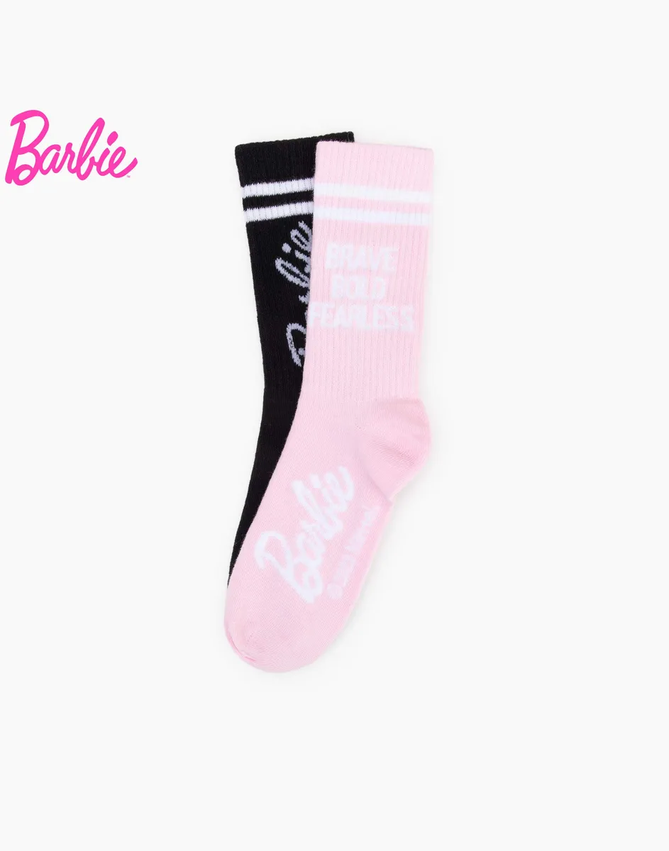Носки с принтом Barbie для девочки 2 пары-0