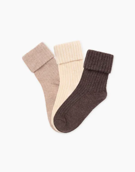 Однотонные носки для девочки 3 пары-0
