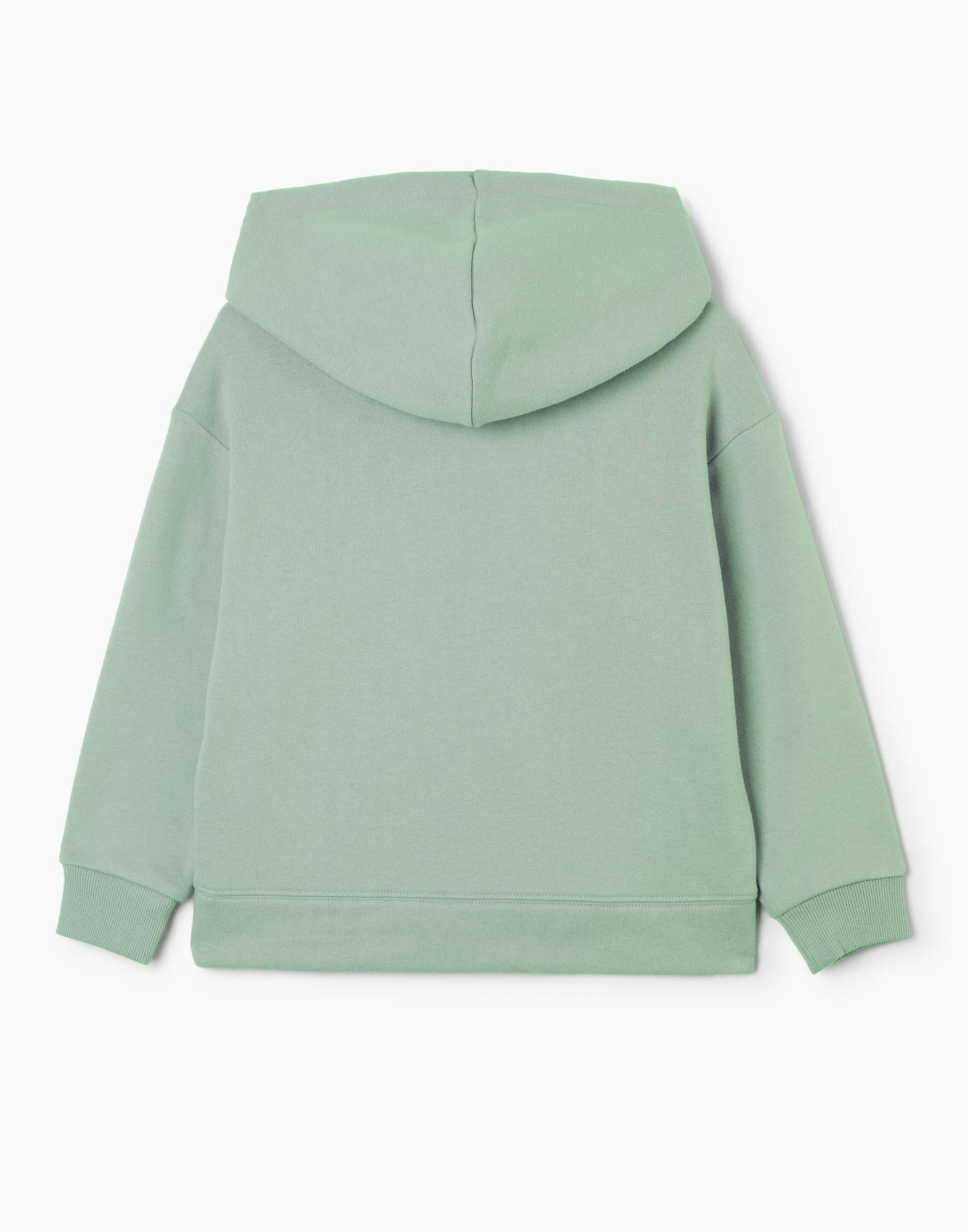 Оливковое худи oversize с принтом для девочки-2