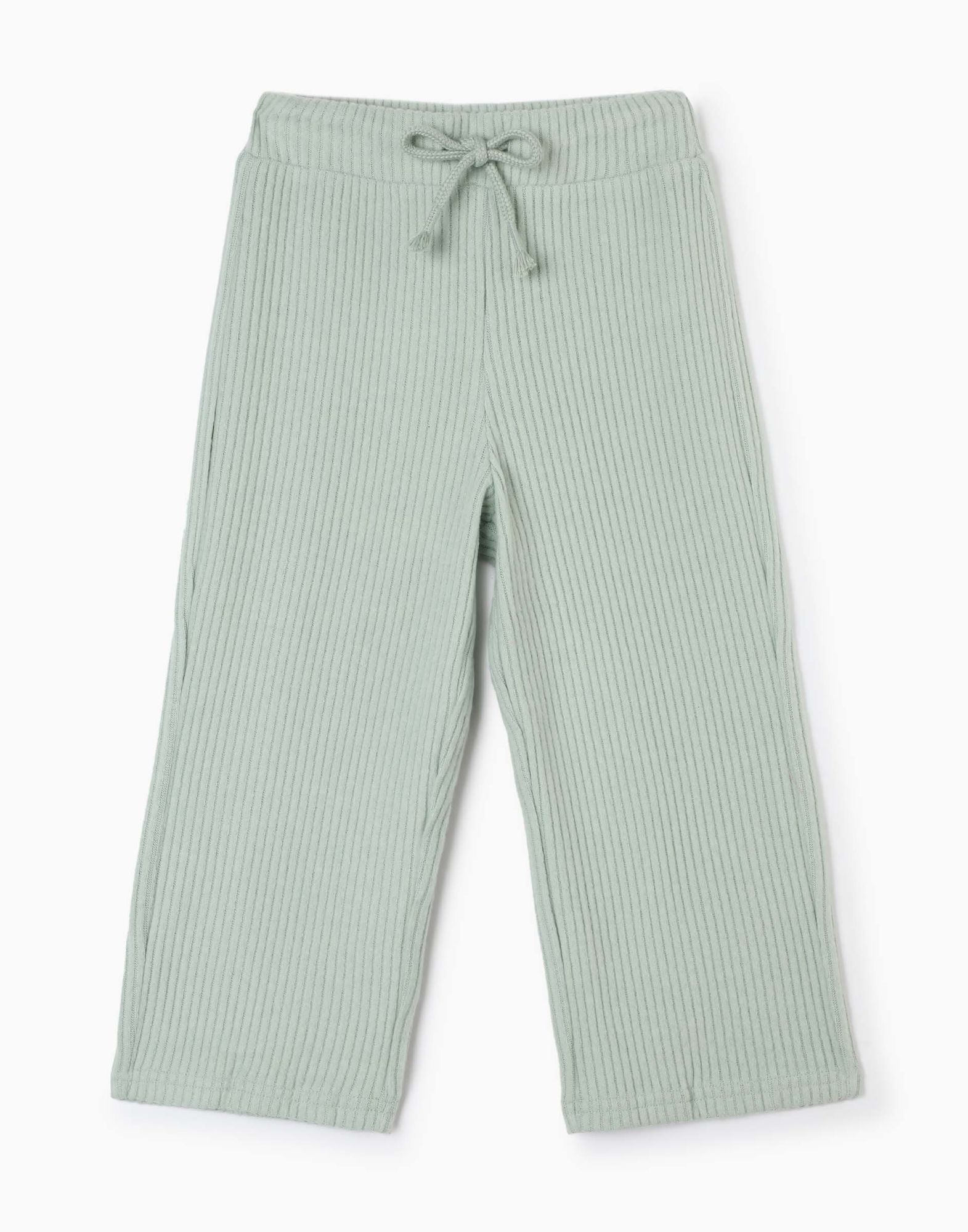 Оливковые спортивные брюки Wide Leg для девочки-0