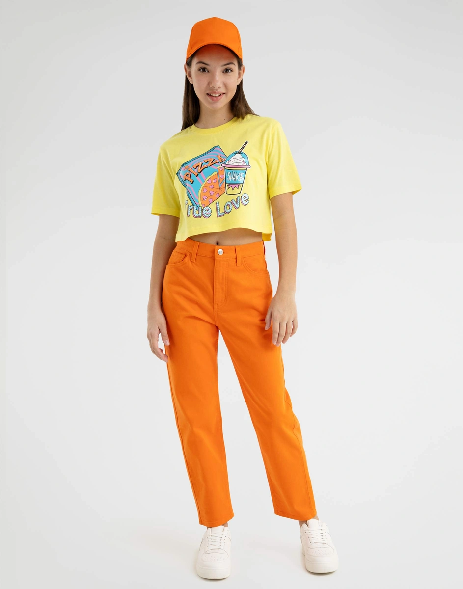 Оранжевые джинсы Slim Tapered для девочки GJN025707-1 купить по цене от ...