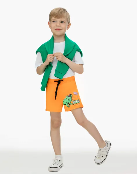 Оранжевые шорты с принтом для мальчика-0