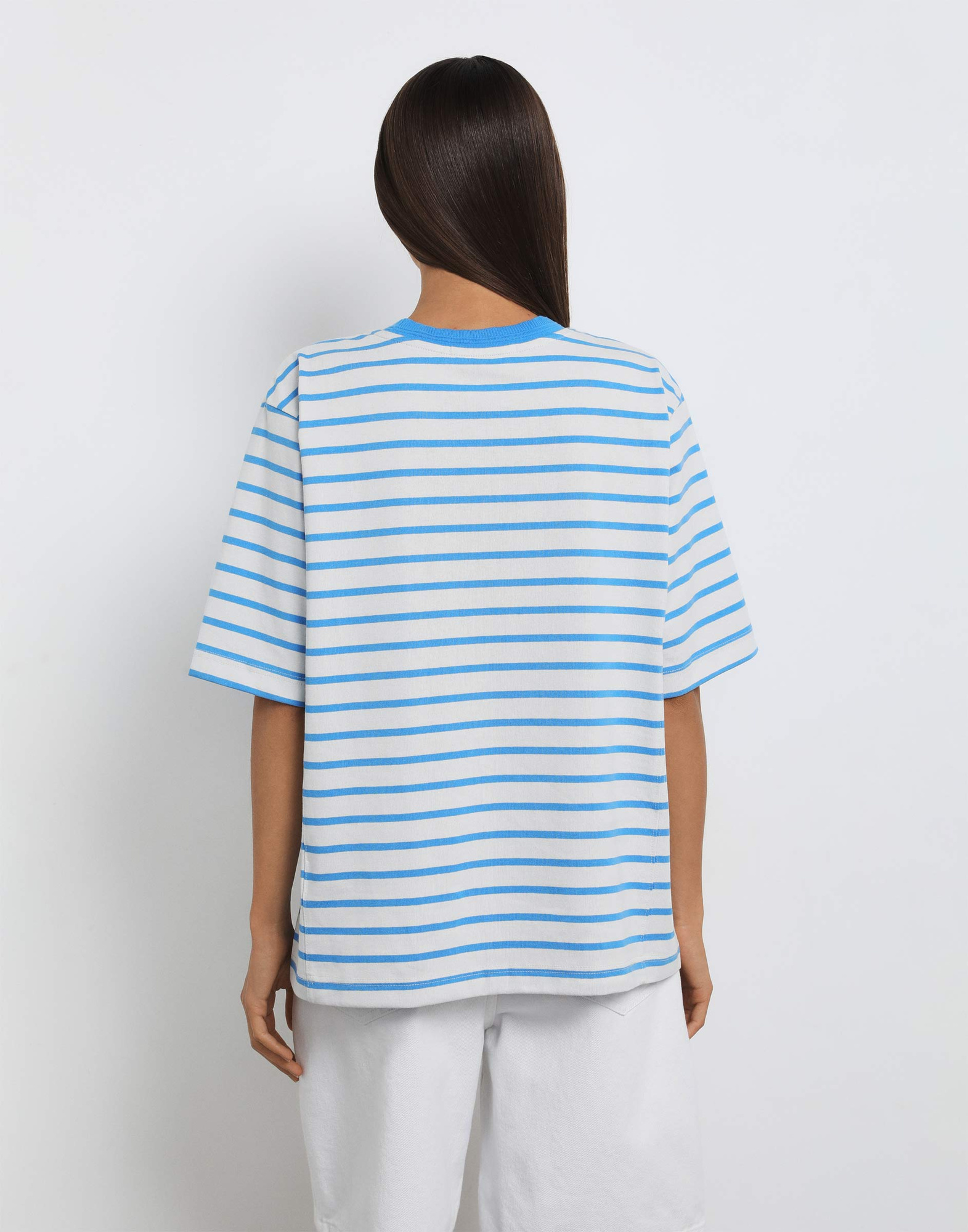 Полосатая футболка oversize с рельефами GKT015243-2 купить по цене от ...