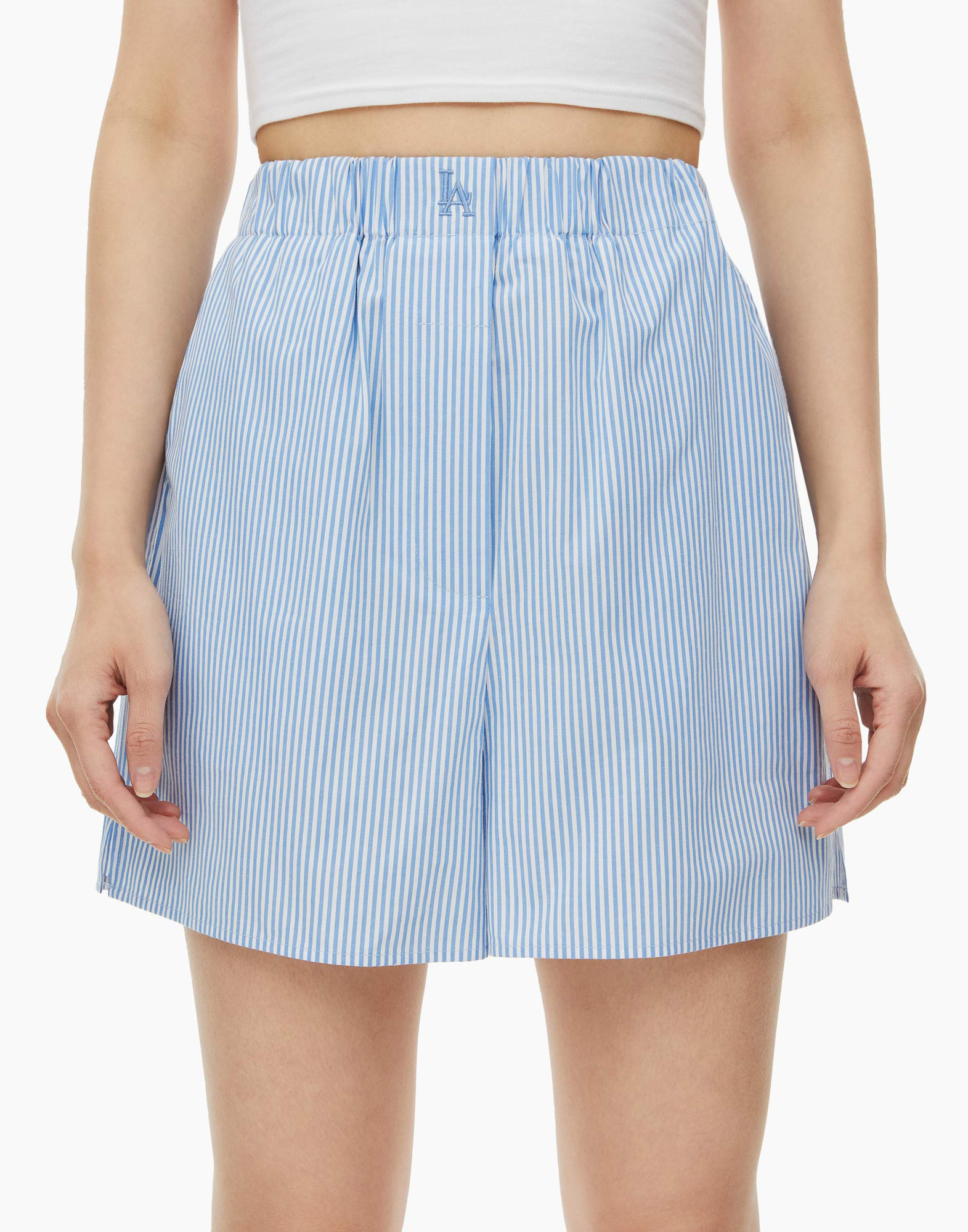 Полосатые шорты Easy Fit с вышивкой LA женские GSH009798-1 купить по ...