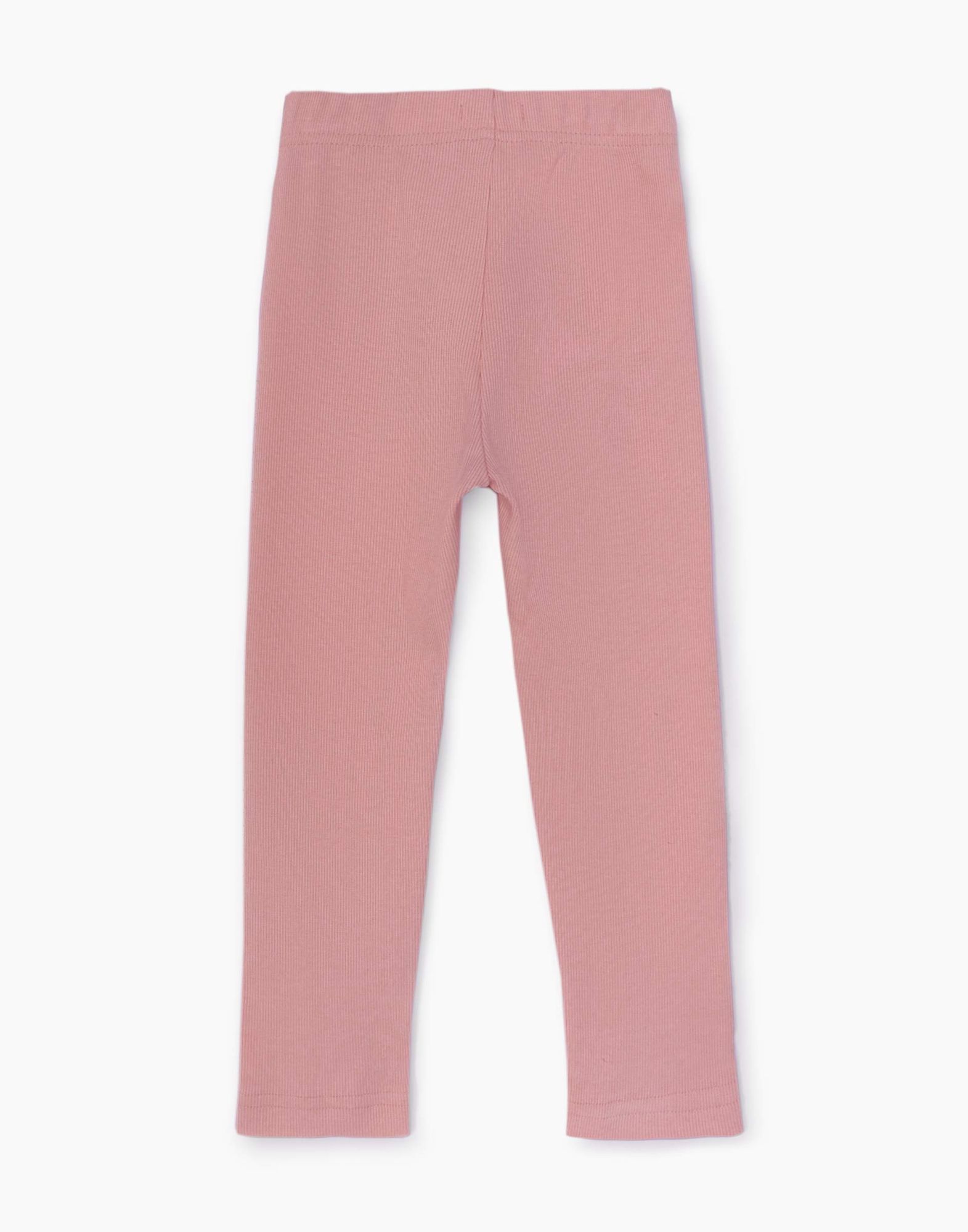Пыльно-розовые брюки в рубчик для девочки-1