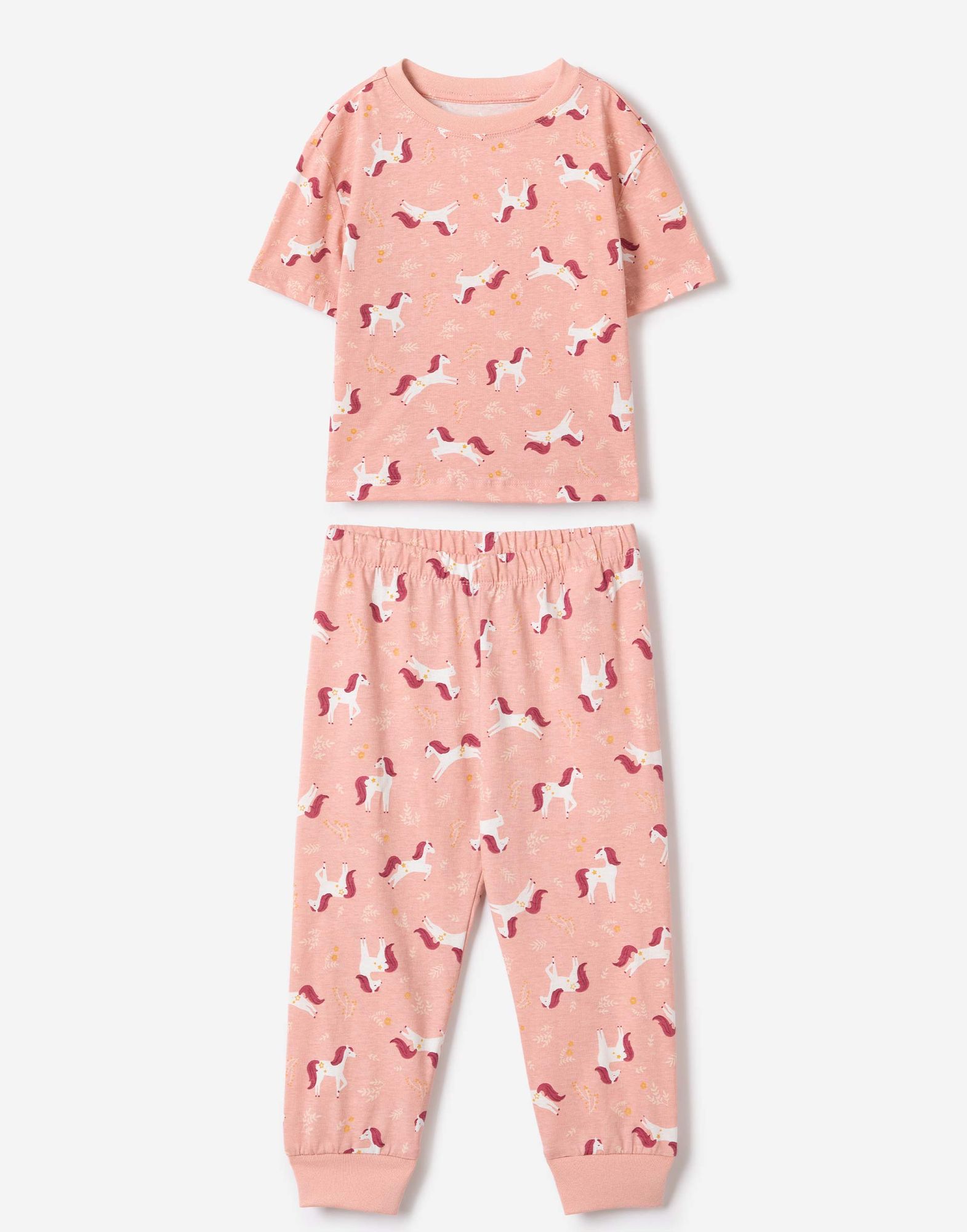 Розовая пижама с единорогами для девочки-1