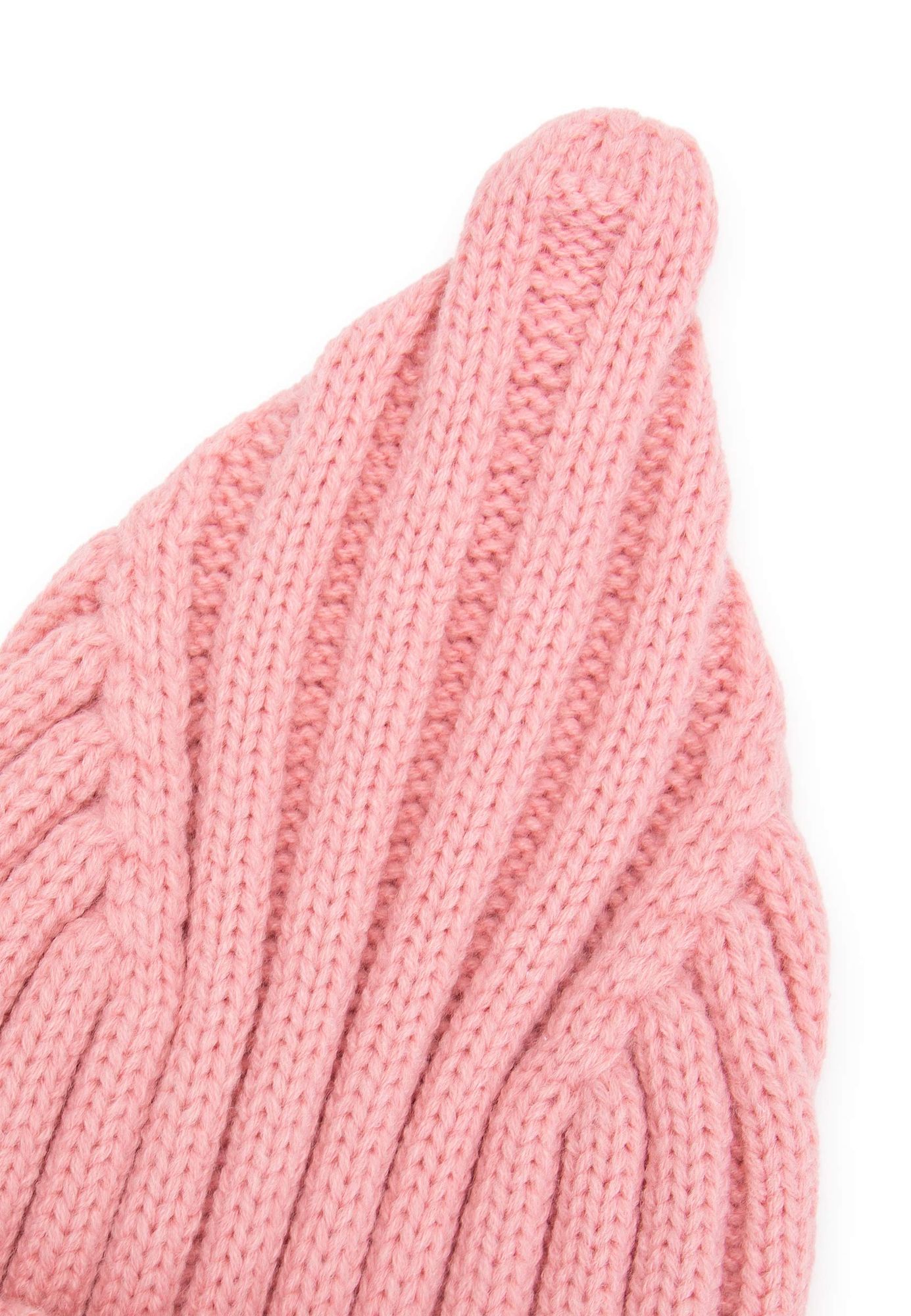 Розовая шапка-бини для девочки-5