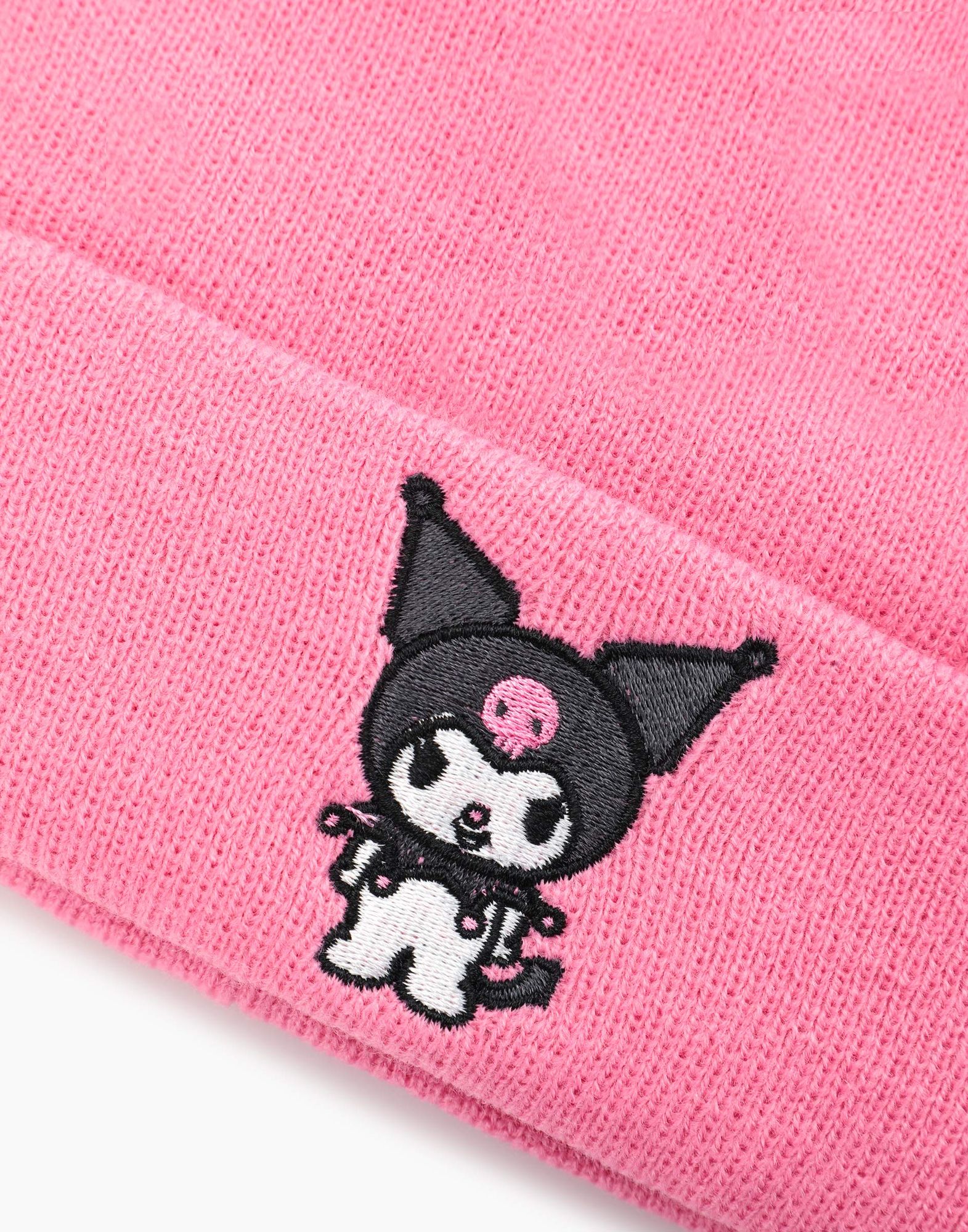 Розовая шапка-бини с нашивкой Kuromi для девочки-4