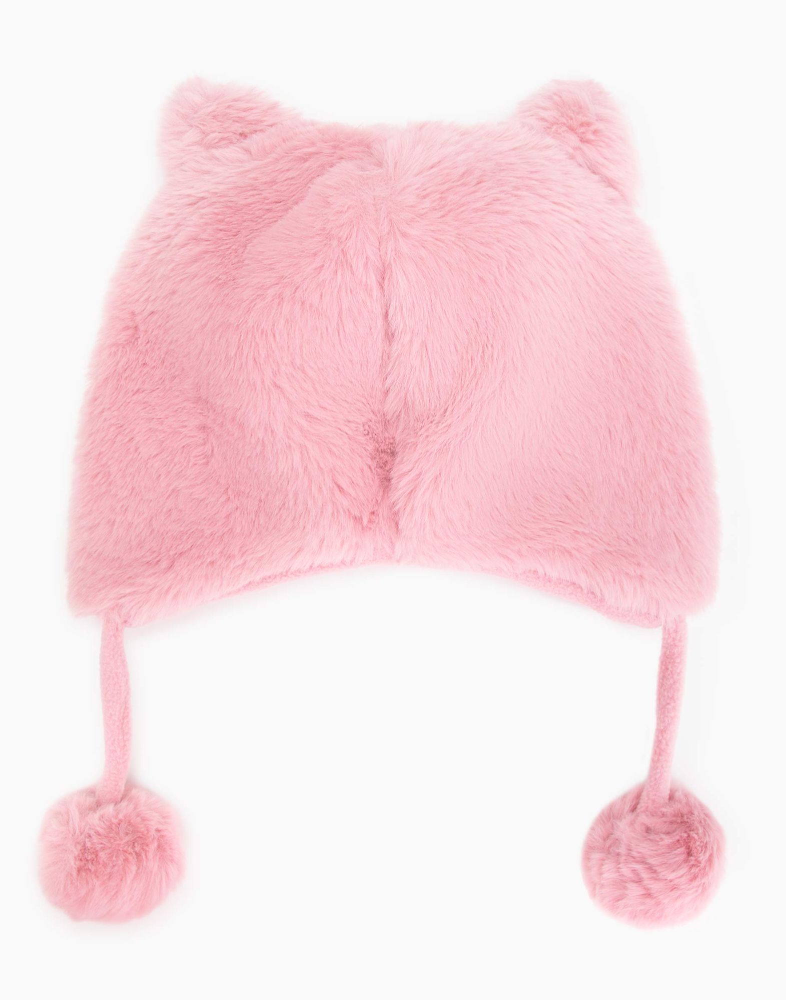 Розовая шапка-ушанка для девочки-2