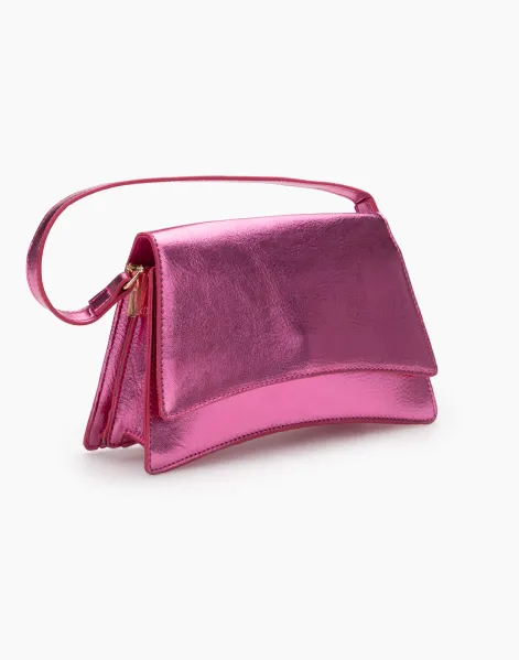 Розовая сумка из экокожи-0