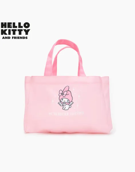 Розовая текстильная сумка с принтом Hello Kitty для девочки-0