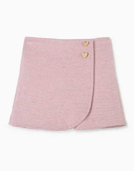 Розовая юбка-шорты для девочки-0