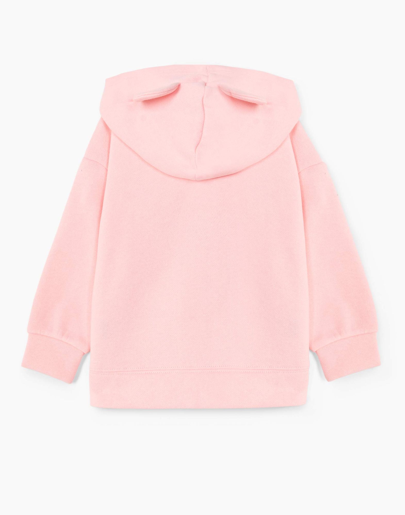 Розовое худи oversize с вышивкой для девочки-1