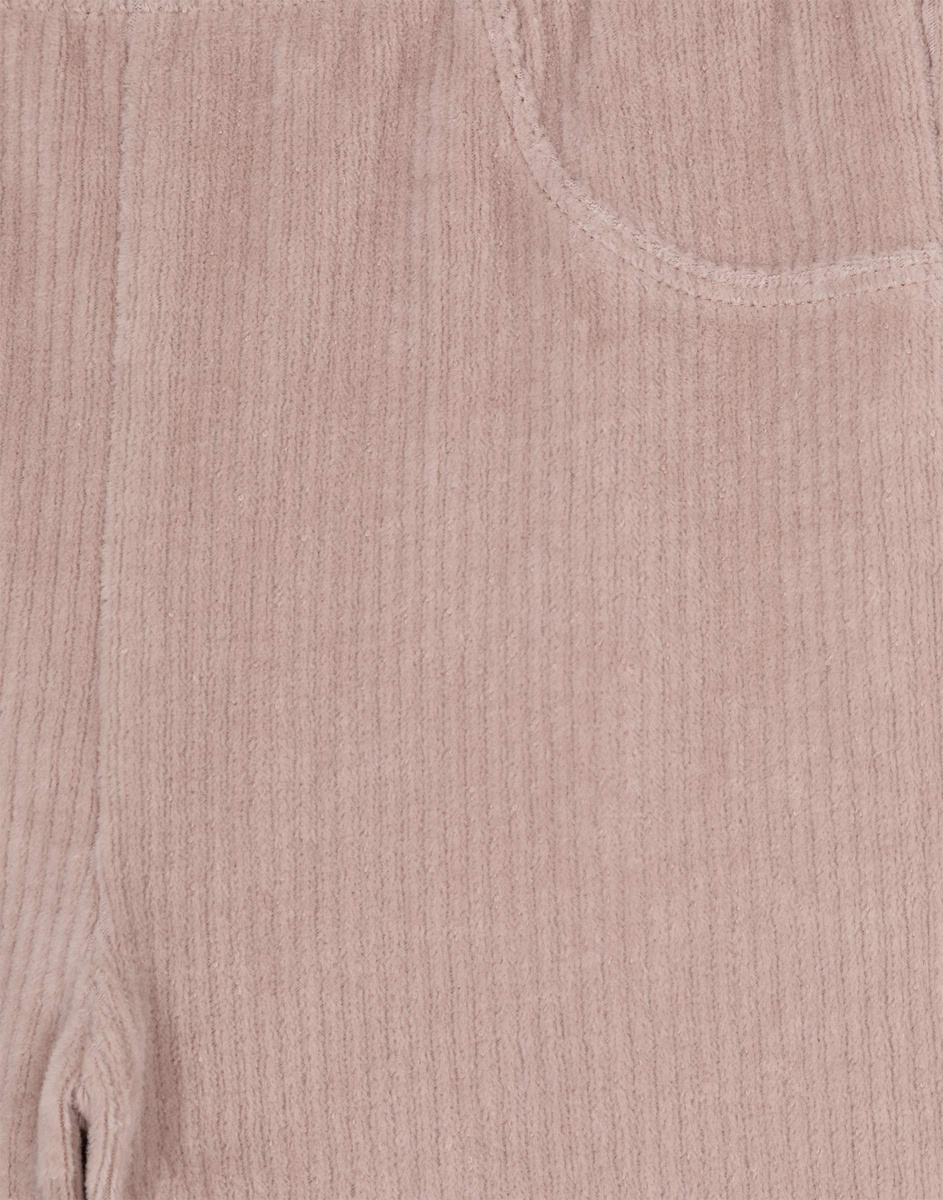 Розовые брюки из мягкого стрейч-вельвета для девочки