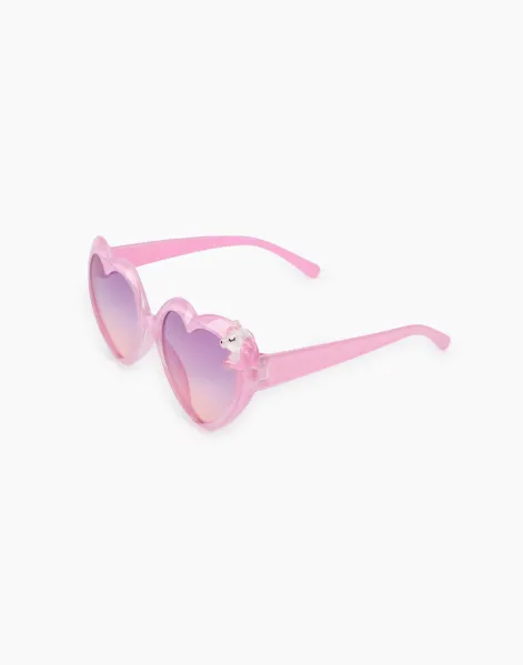 Розовые очки-сердечки для девочки-0