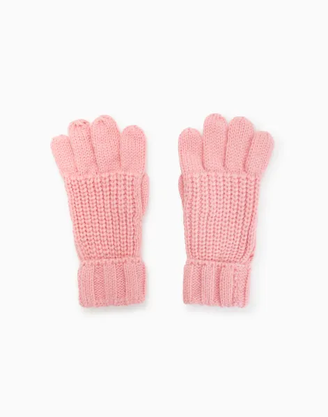 Розовые перчатки для девочки-0