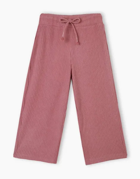 Розовые спортивные брюки Wide Leg для девочки-0