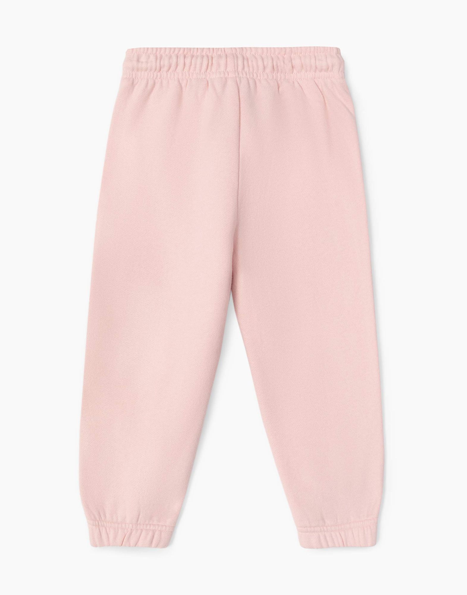 Розовые спортивные брюки jogger с принтом для девочки-1