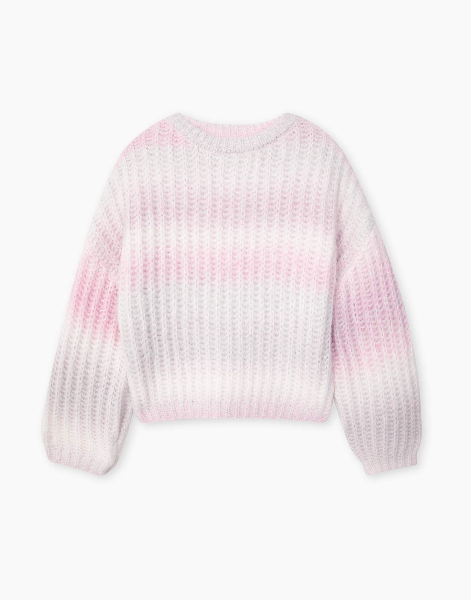 Розовый джемпер oversize с градиентом для девочки-1