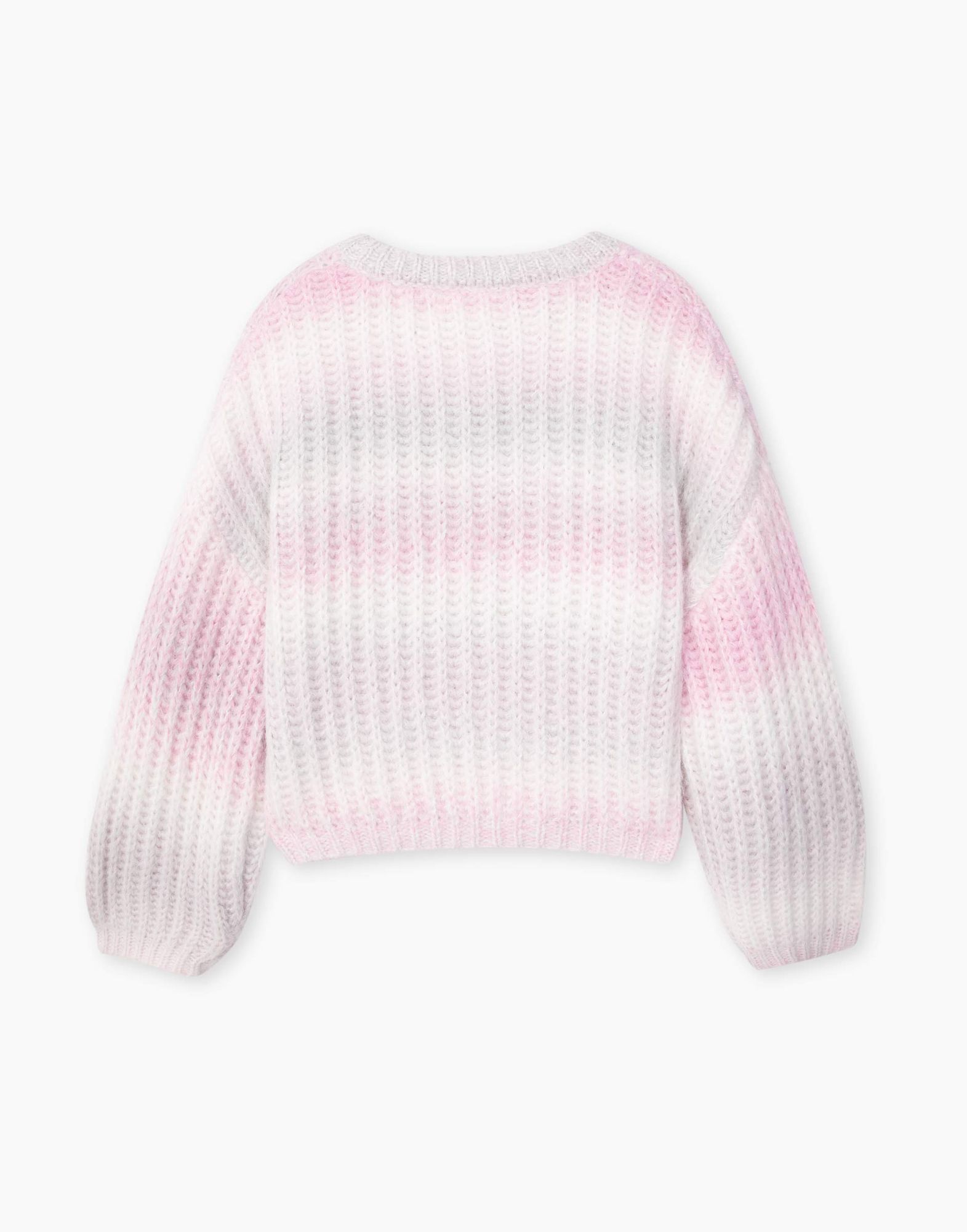 Розовый джемпер oversize с градиентом для девочки-2