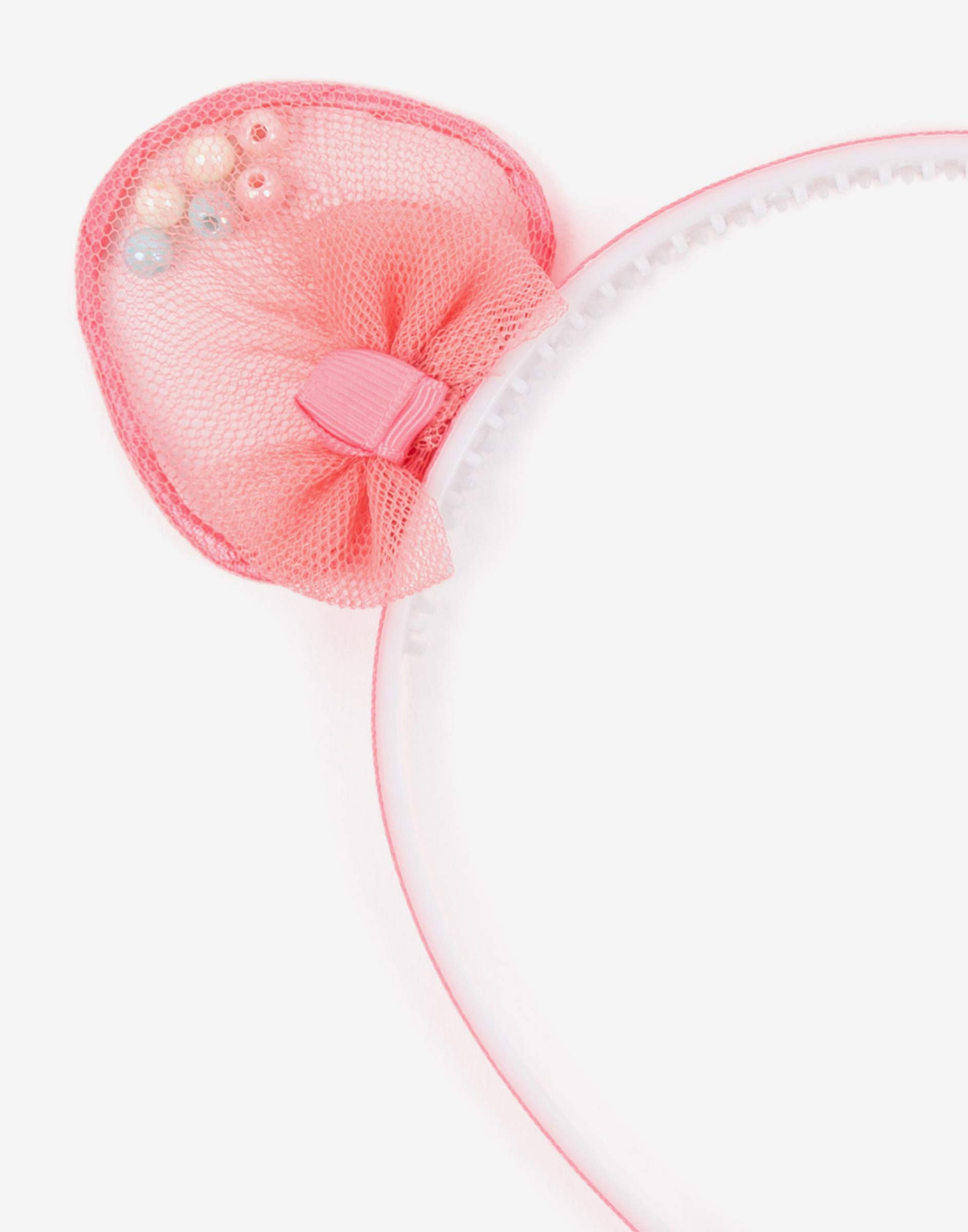 Розовый ободок с ушками-1