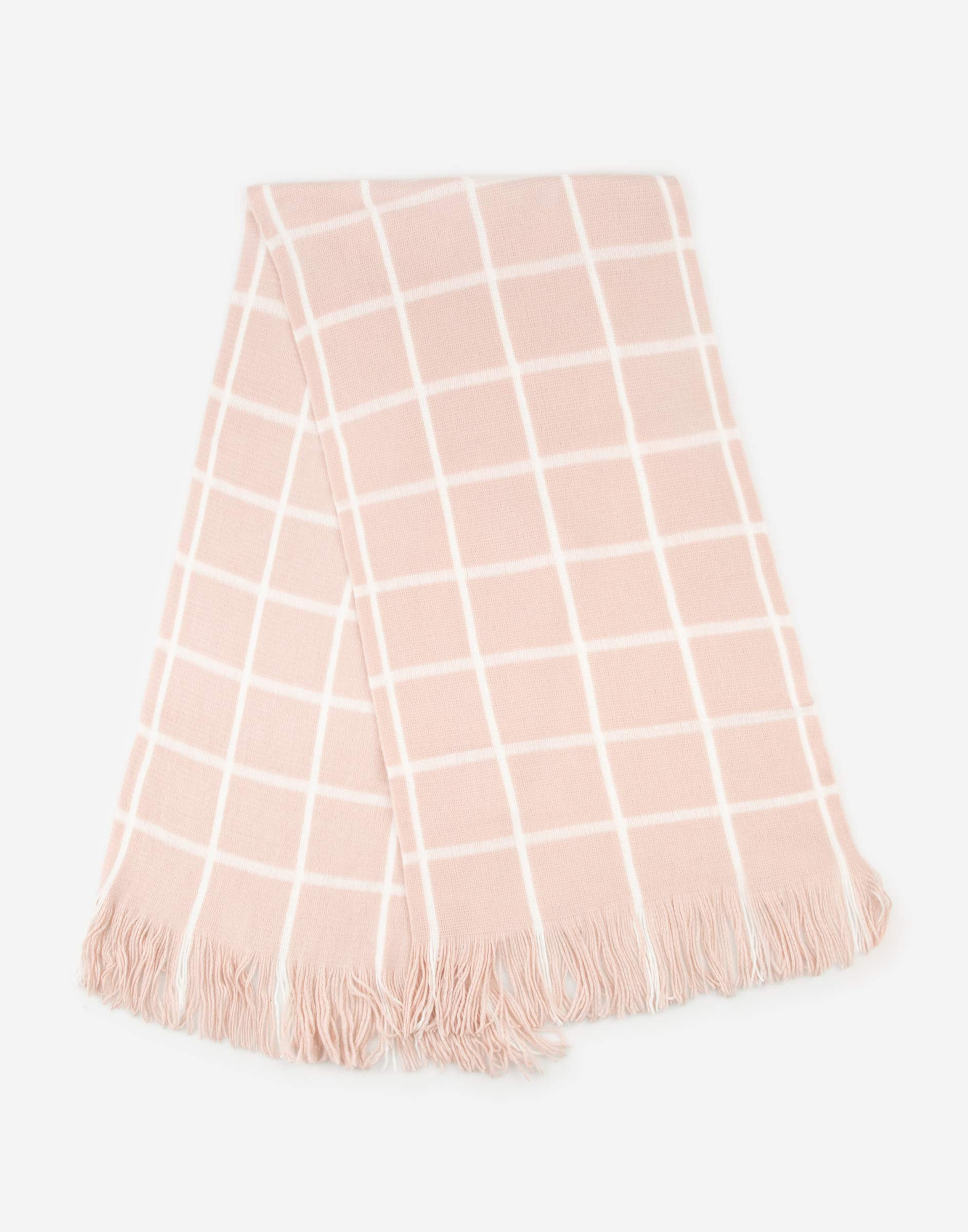 Розовый шарф в клетку женский GAS009982-1