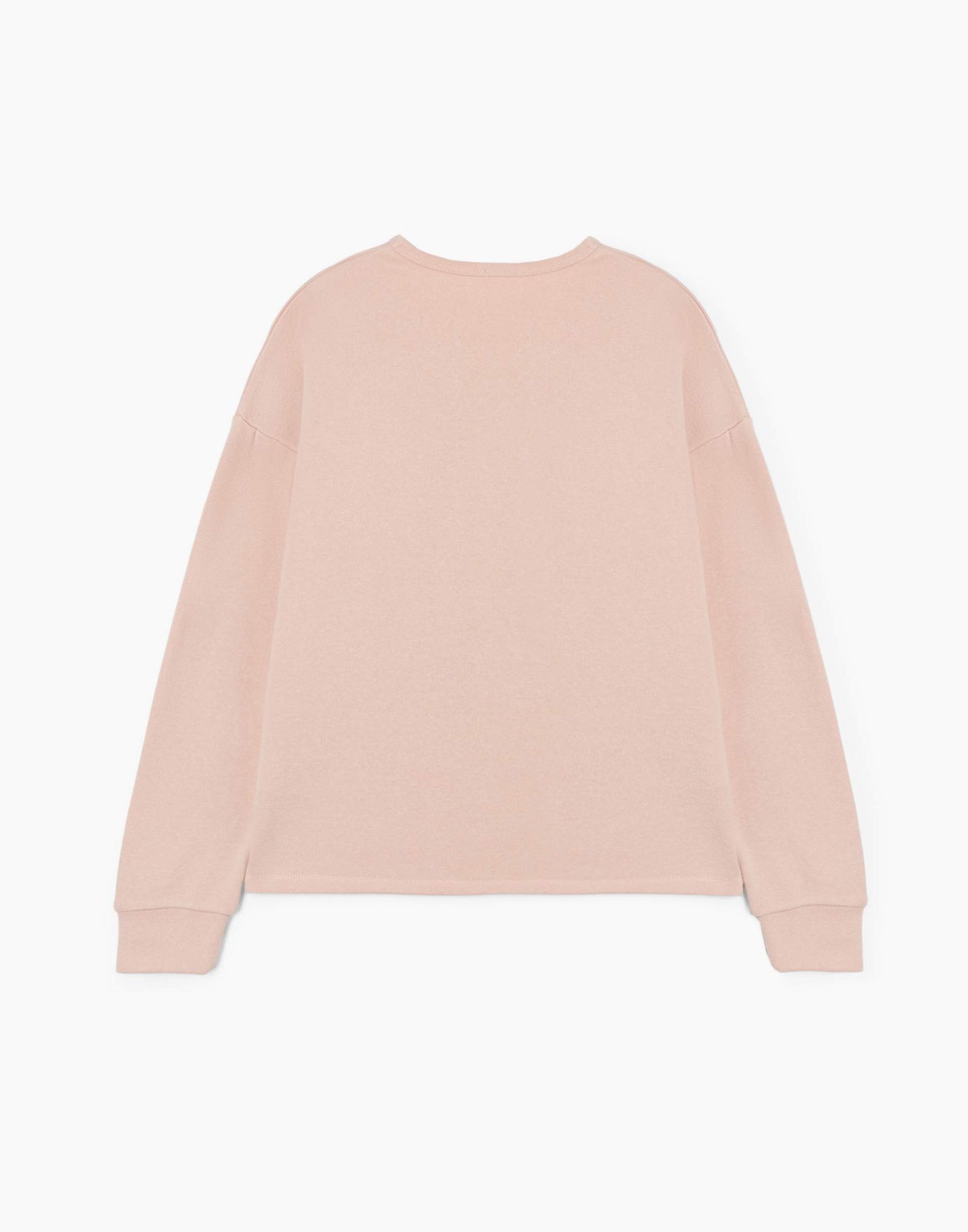 Розовый свитшот oversize с мишкой для девочки-2