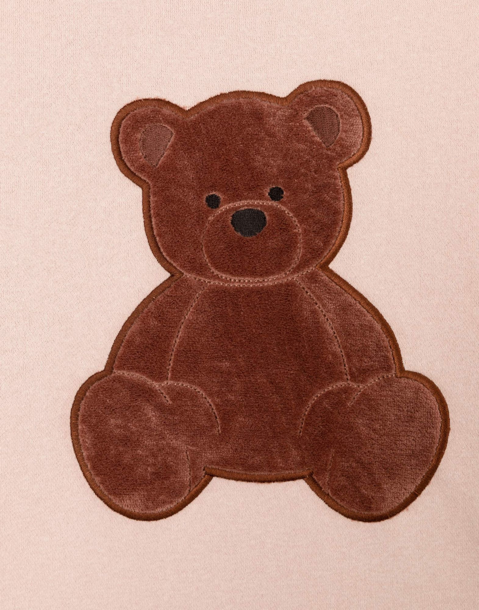 Розовый свитшот oversize с мишкой для девочки-3