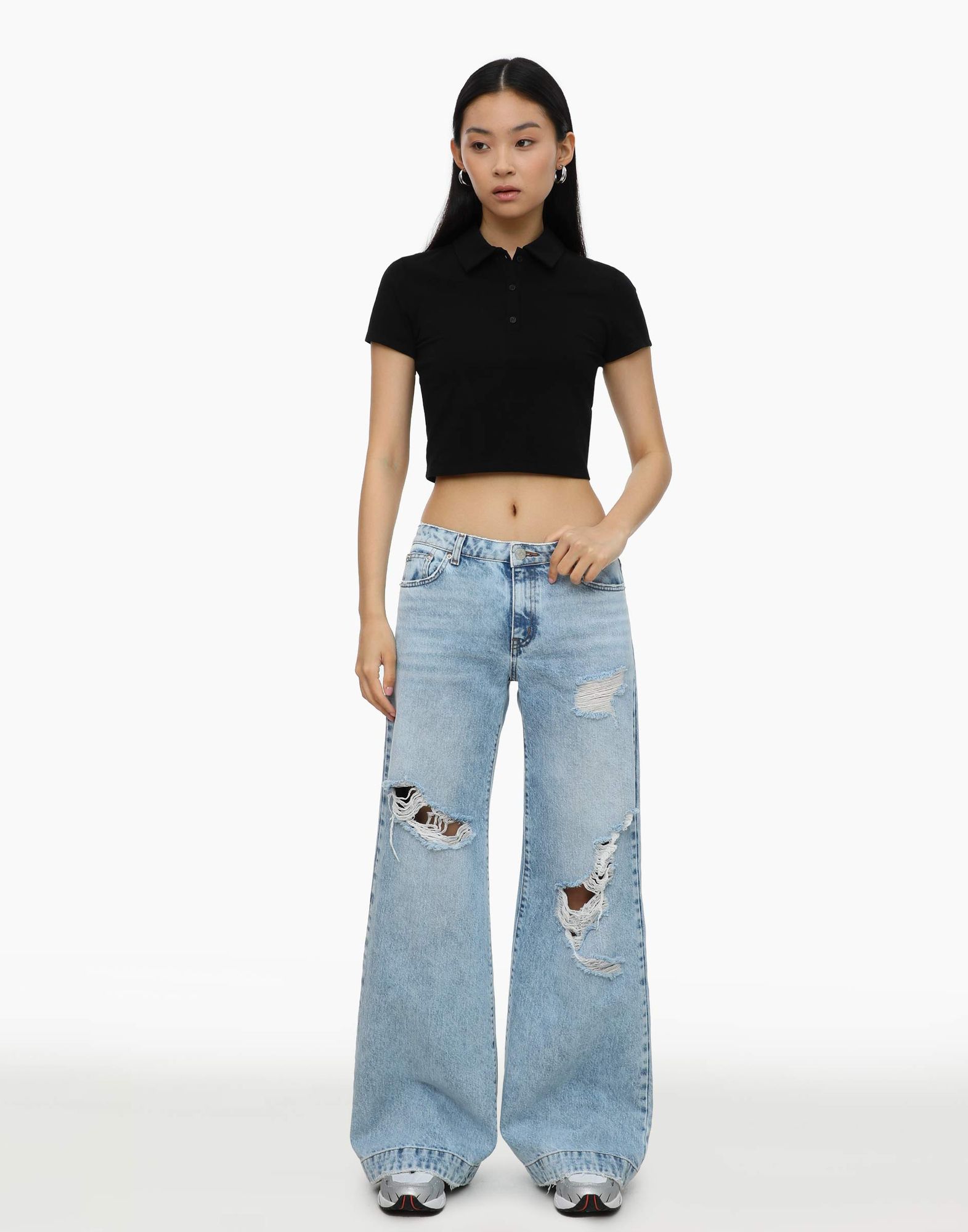 Рваные джинсы Wide leg-3