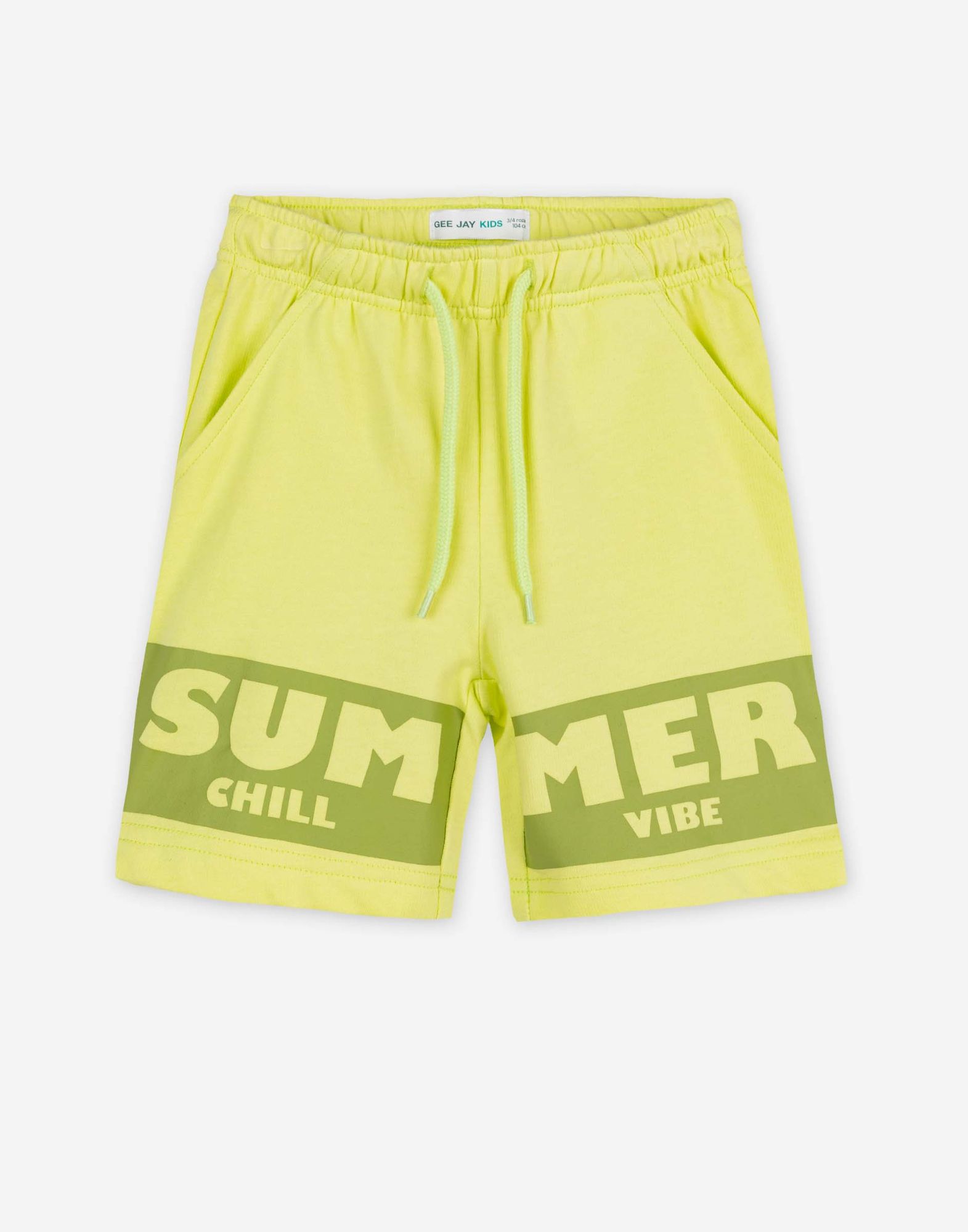 Салатовые спортивные шорты с принтом Summer для мальчика-1
