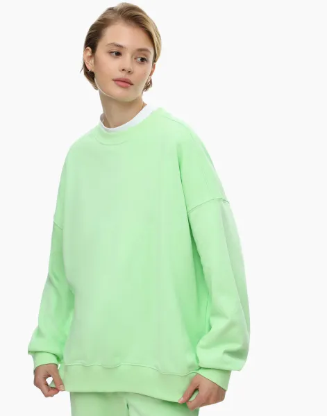 Салатовый спортивный свитшот Superoversize-0