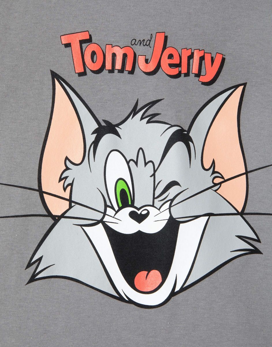 Серая футболка с принтом Tom and Jerry для мальчика BKT012313-1 купить по  цене от 449 рублей с доставкой по России