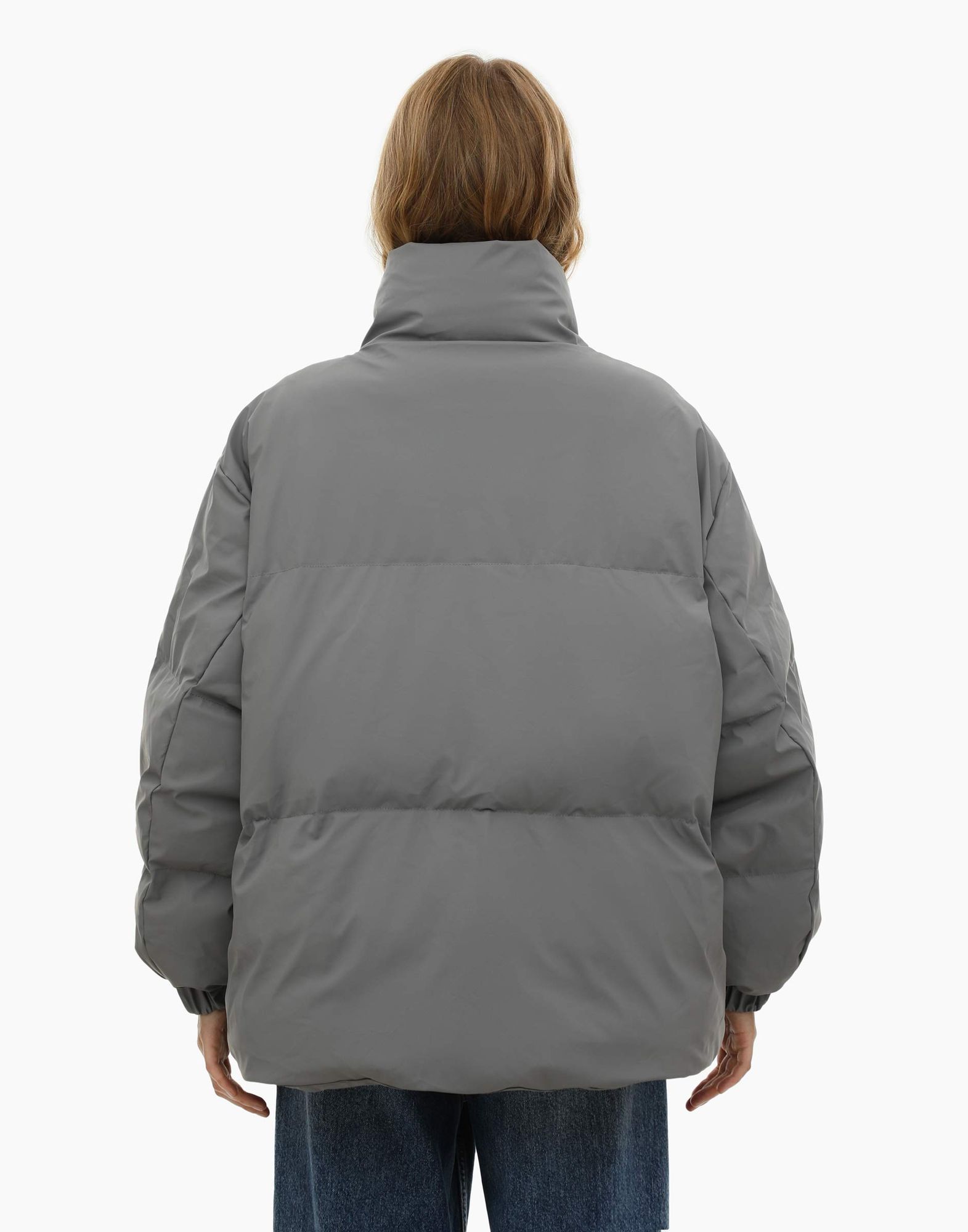 Серая куртка oversize с карманами-3