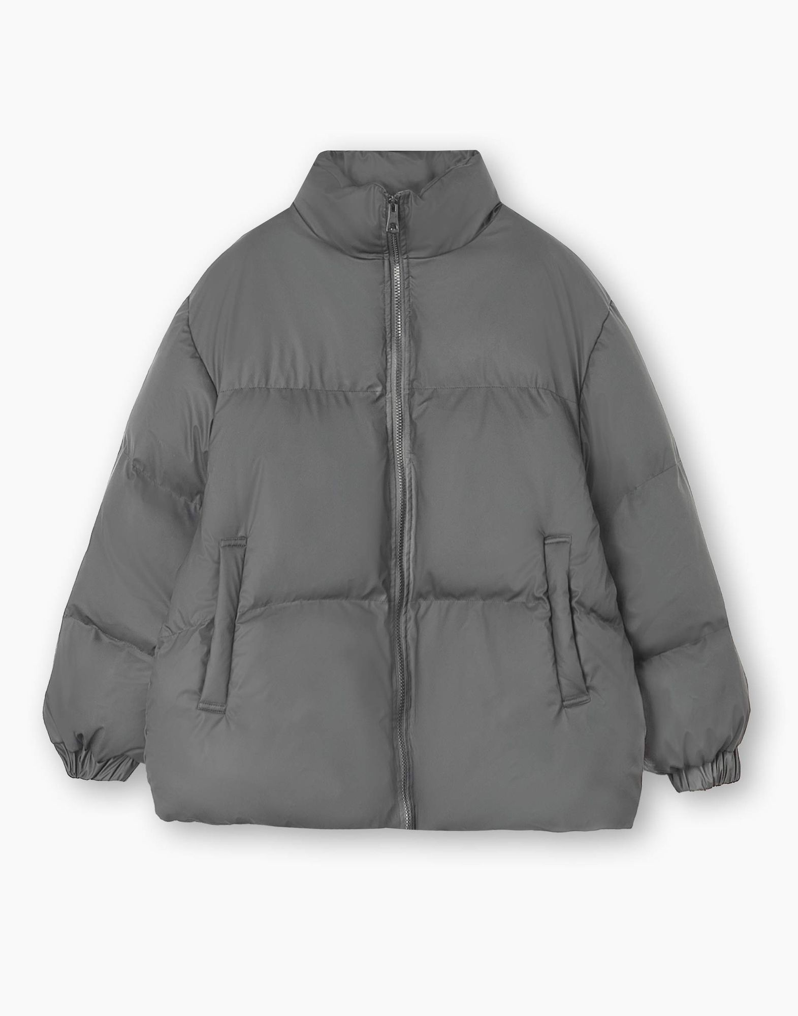 Серая куртка oversize с карманами-6