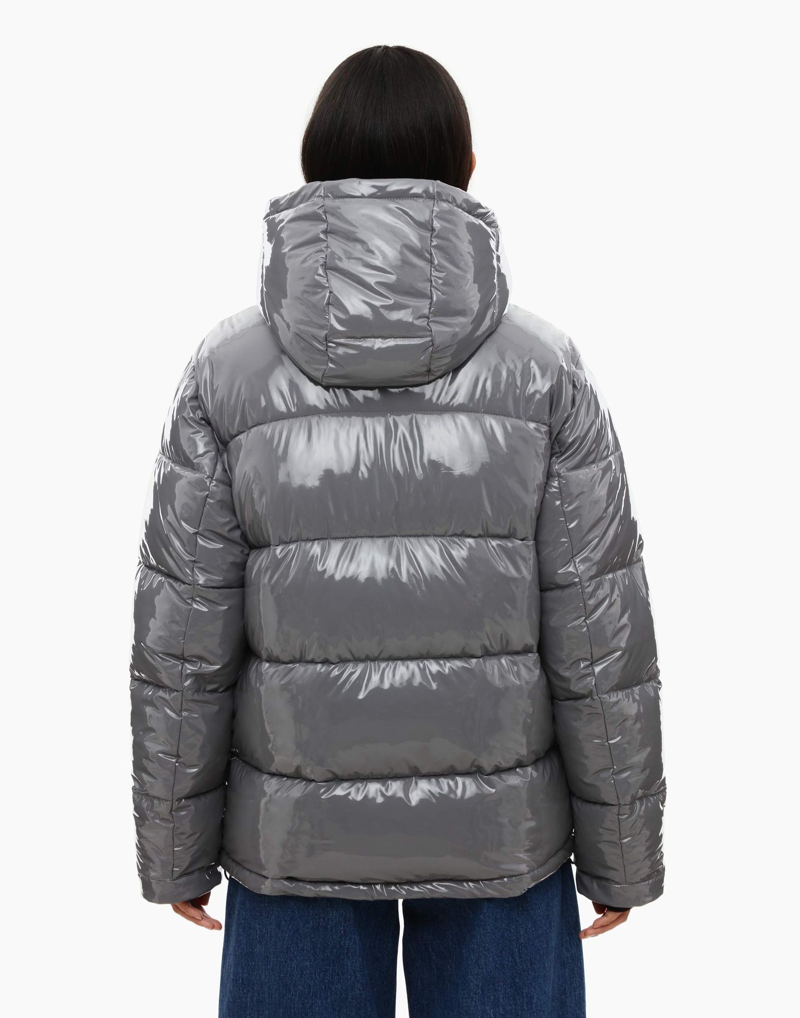 Серая oversize-куртка с синтепухом и карманами-3
