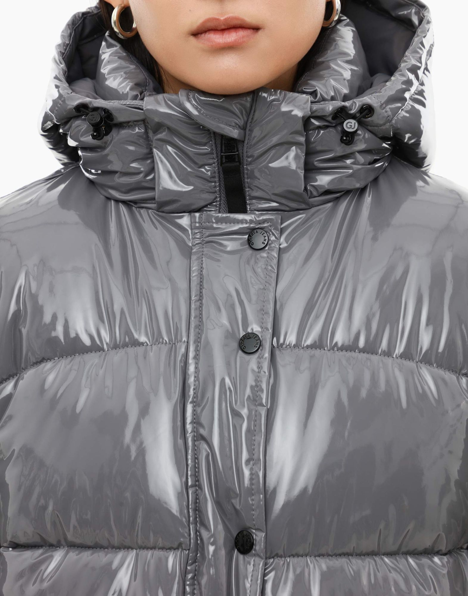 Серая oversize-куртка с синтепухом и карманами-6