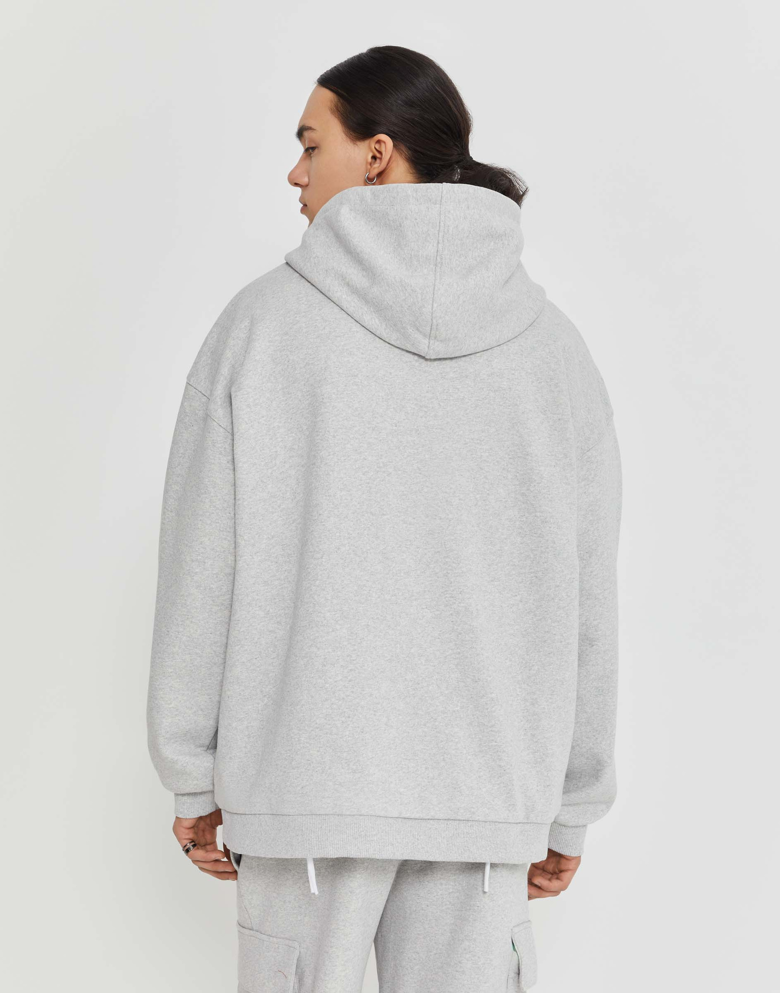 Серая толстовка oversize с готической вышивкой BAC012625-1 купить по ...