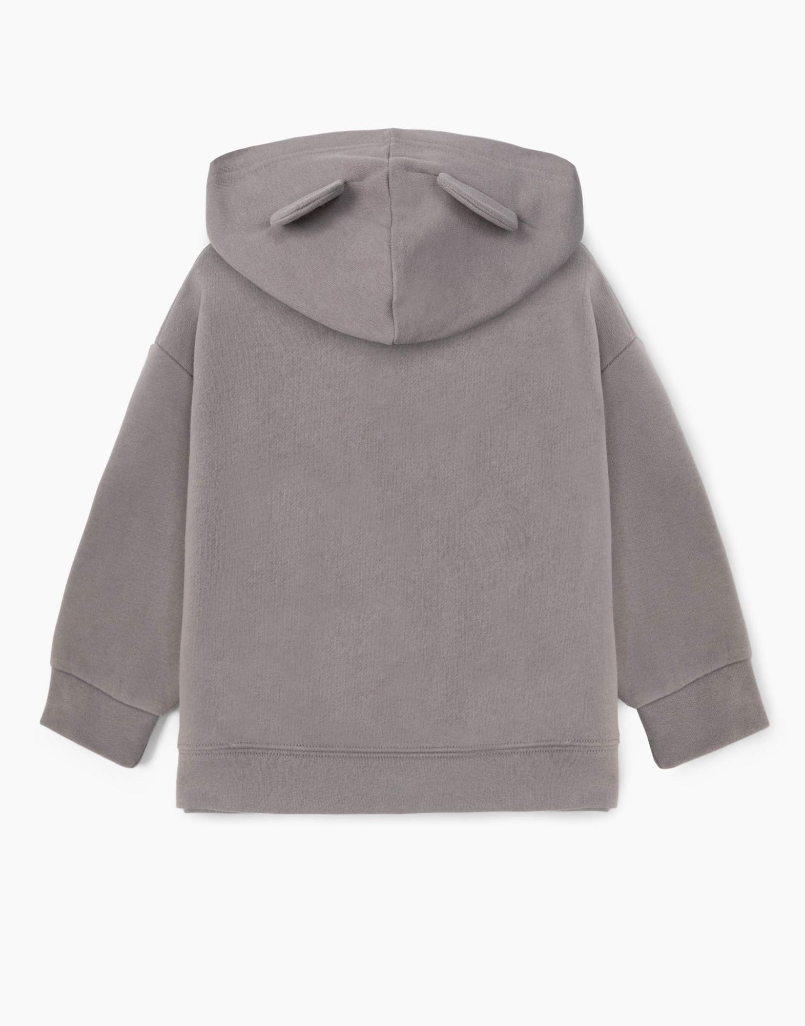 Серое худи oversize с вышивкой для девочки-1