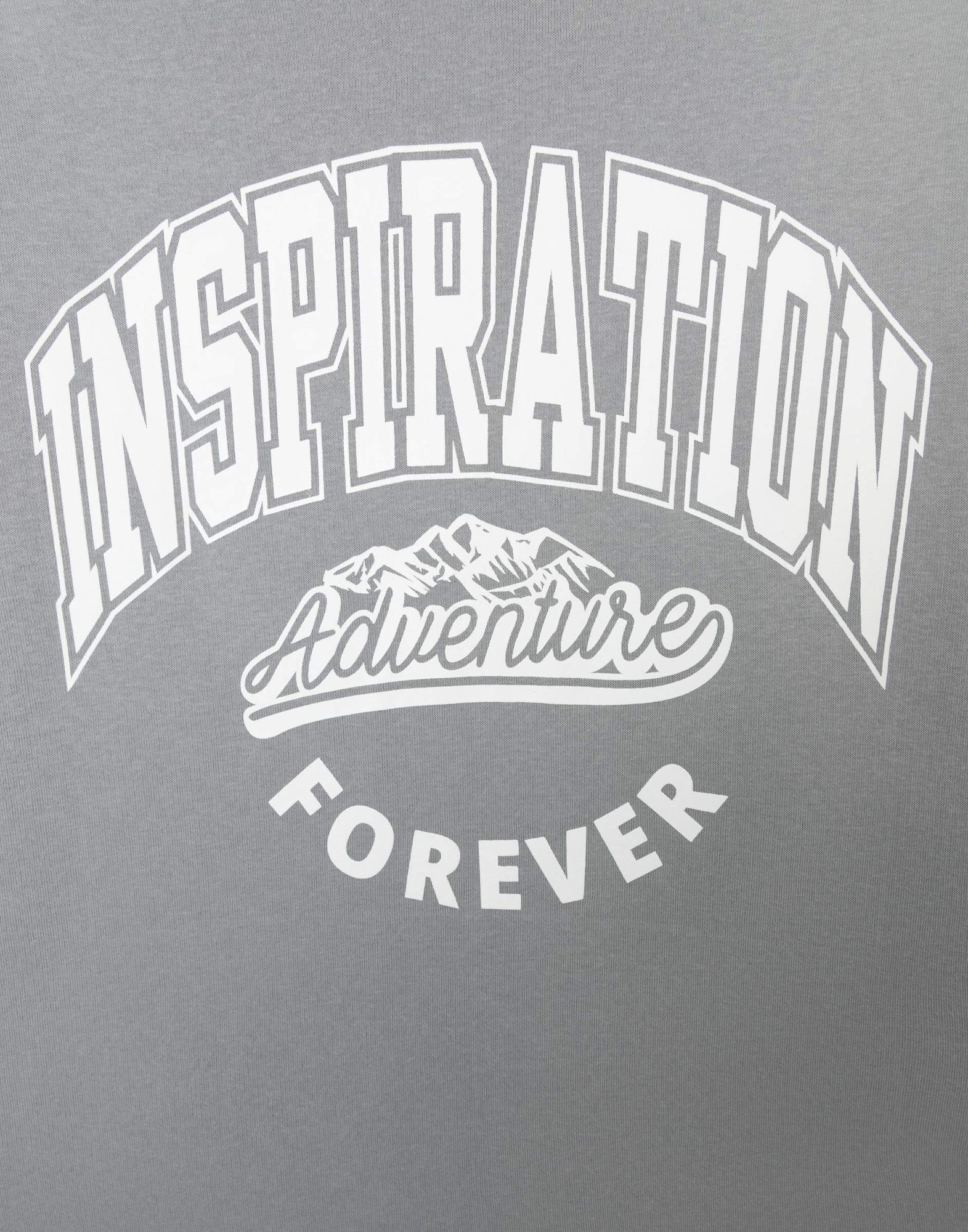 Серое oversize худи с принтом Inspiration для девочки-3